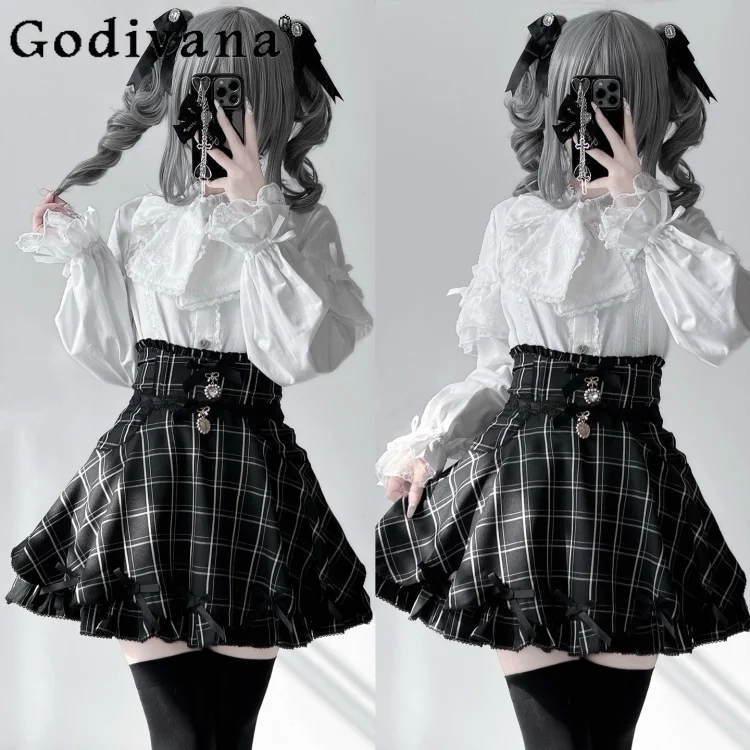 Women's Japanese Mine Style Mass Production White Shirt Womens Sweet Girls Lace Bow Off-Shoulder Long Sleeve Blouses Autumn
Women's Japanese Mine Style Mass Production White Shirt Womens Sweet Girls Lace Bow Off-Shoulder Long Sleeve Blouses Autumn
