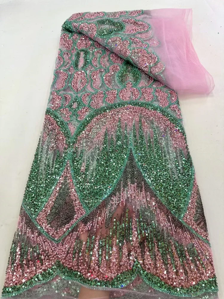 New Design Fashion European Art Pattern 5 Yards African French Beaded Sequins Lace Fabric Wedding Banquet Wedding Dresses
New Design Fashion European Art Pattern 5 Yards African French Beaded Sequins Lace Fabric Wedding Banquet Wedding Dresses