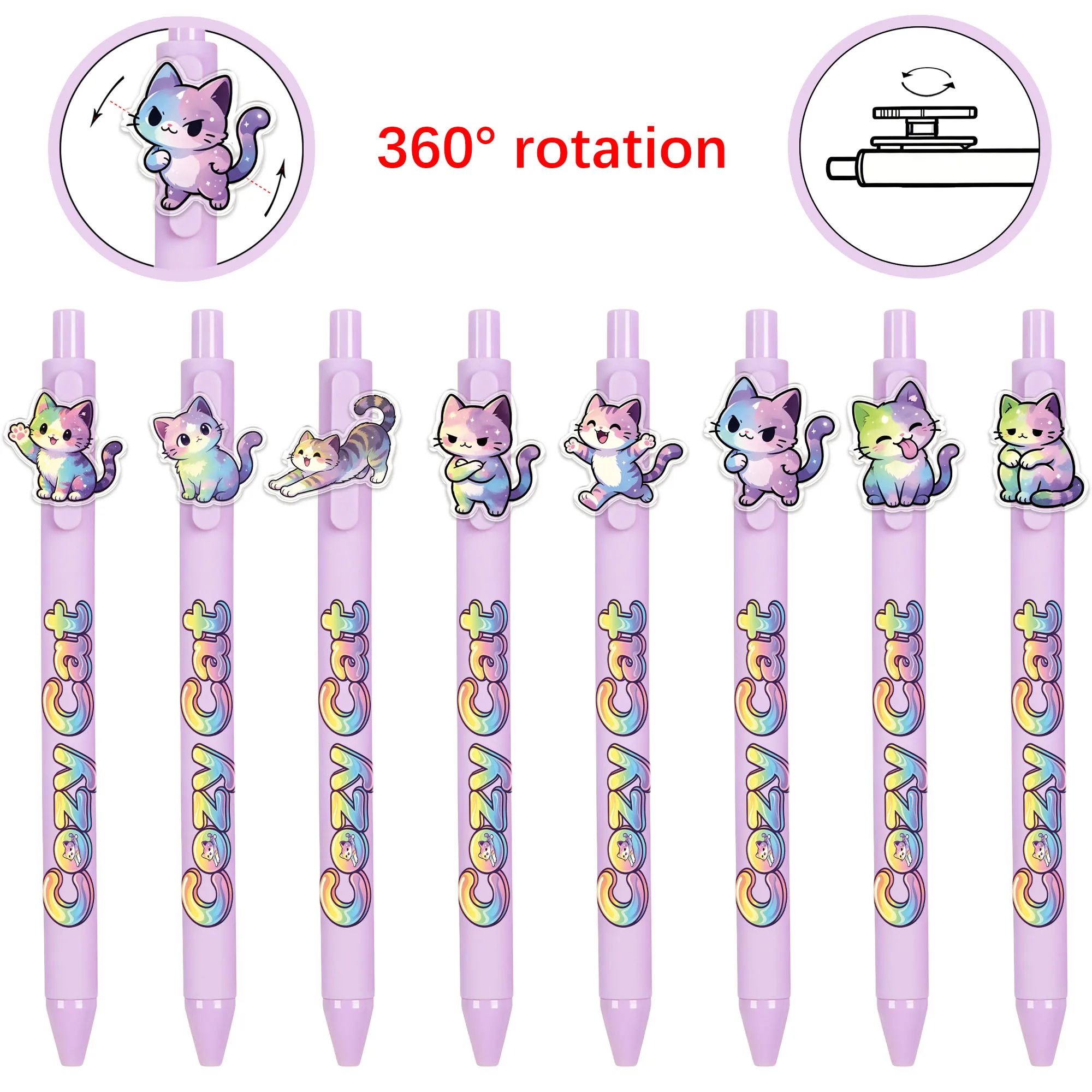 8 PCS Colorful Cat Theme Ballpoint Pens - Smooth Writing - Random Patterns
8 PCS Colorful Cat Theme Ballpoint Pens - Smooth Writing - Random Patterns