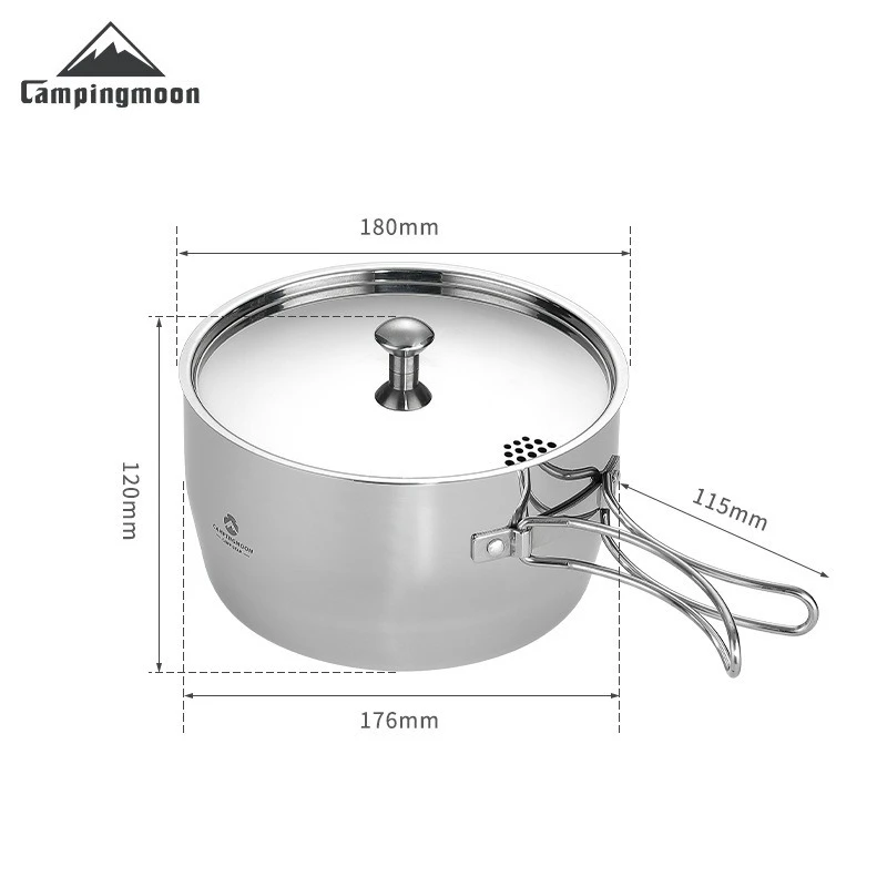 CAMPINGMOON Thickened Composite Stainless Steel Outdoor Camping Soup Pot Portable Picnic Pot And Cooking Utensils Boiling Water
CAMPINGMOON Thickened Composite Stainless Steel Outdoor Camping Soup Pot Portable Picnic Pot And Cooking Utensils Boiling Water