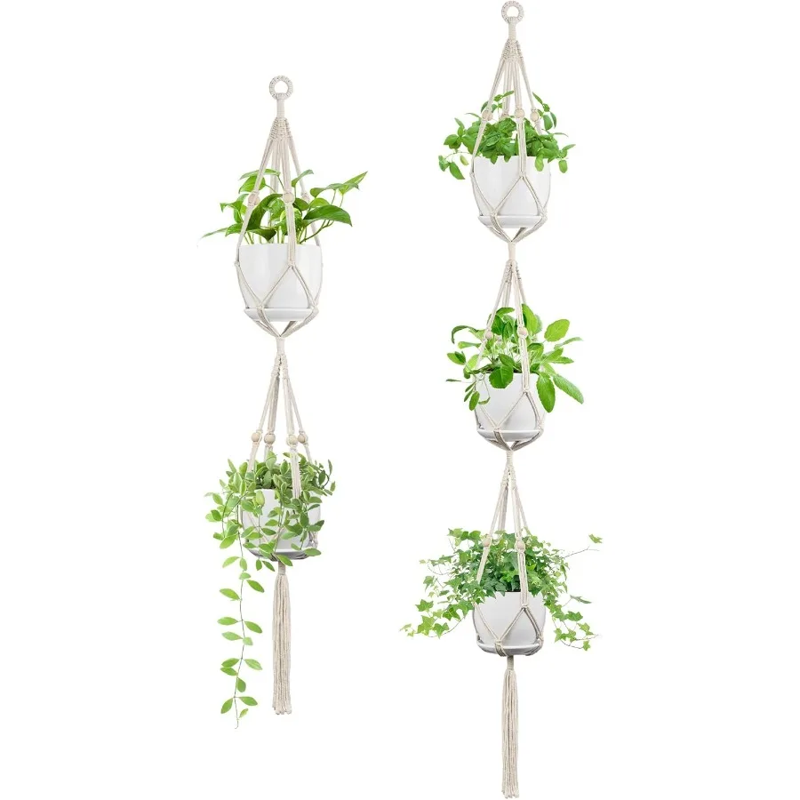2 Pack Macrame Plant Hanger 4972 Fits 48 Pots 2 Tier+3 Tier Indoor Outdoor Hanging Planter Basket Flower Pot Holder Boho Home D
2 Pack Macrame Plant Hanger 4972 Fits 48 Pots 2 Tier+3 Tier Indoor Outdoor Hanging Planter Basket Flower Pot Holder Boho Home D