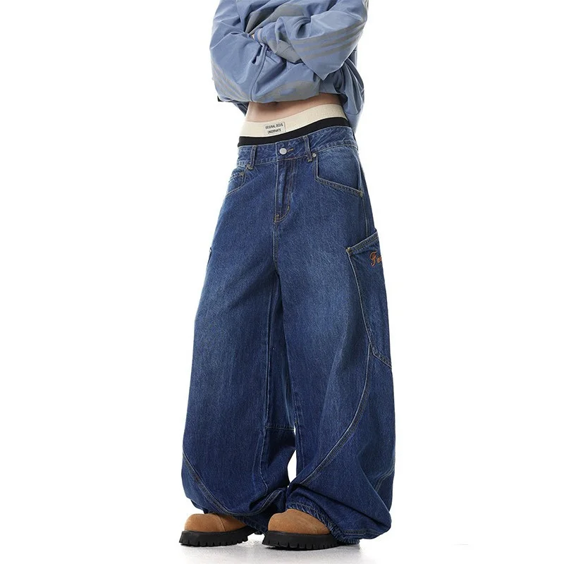 2025Autumn American Retro Design Jeans New Loose Wide-Leg Embroidered Floor-Length Pants
2025Autumn American Retro Design Jeans New Loose Wide-Leg Embroidered Floor-Length Pants