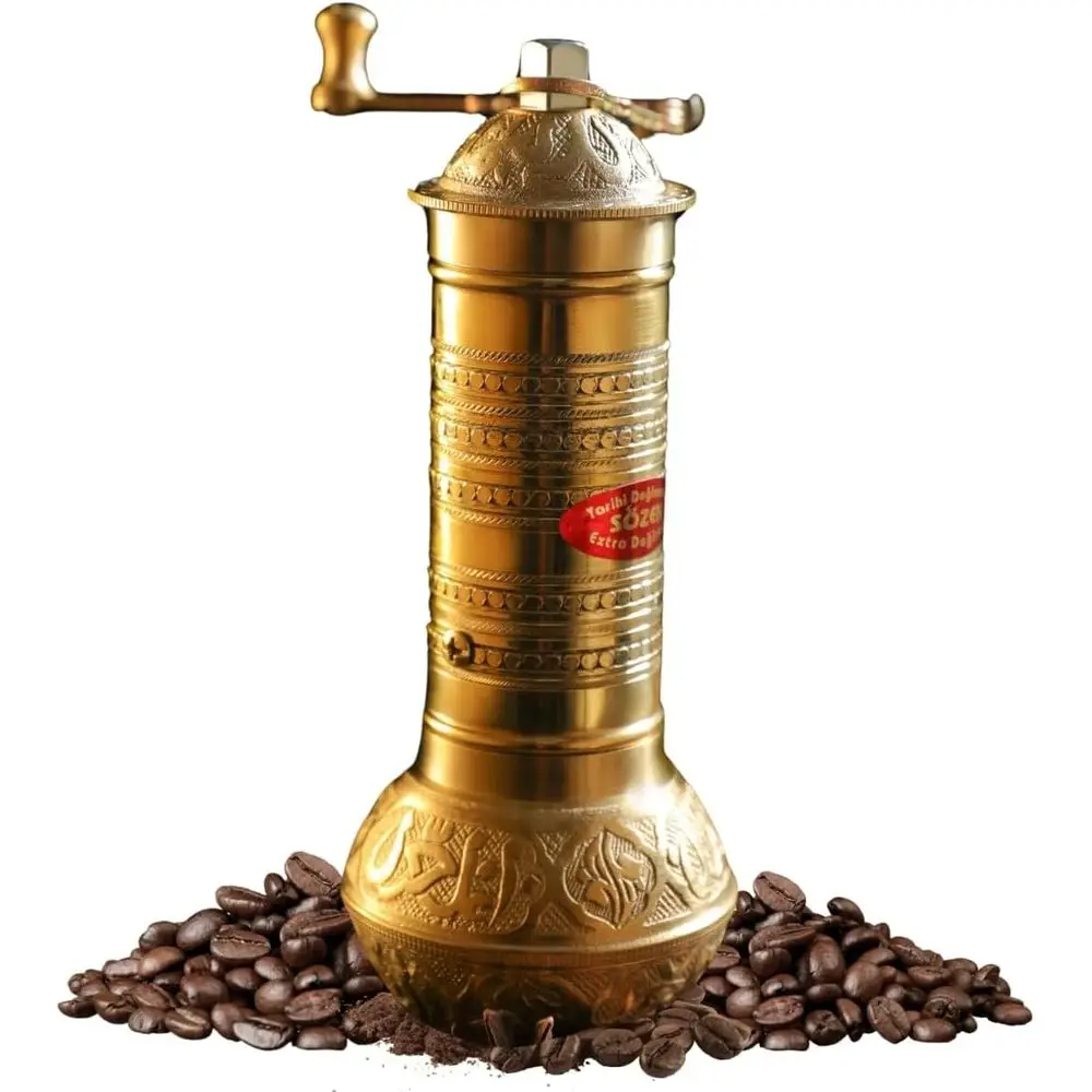 7.6 Hand-Crank Coffee Grinder - Brass Burr Mill for Turkish Coffee, Portable Conical Grinder, Adjustable for Camping & Home Use
7.6 Hand-Crank Coffee Grinder - Brass Burr Mill for Turkish Coffee, Portable Conical Grinder, Adjustable for Camping & Home Use