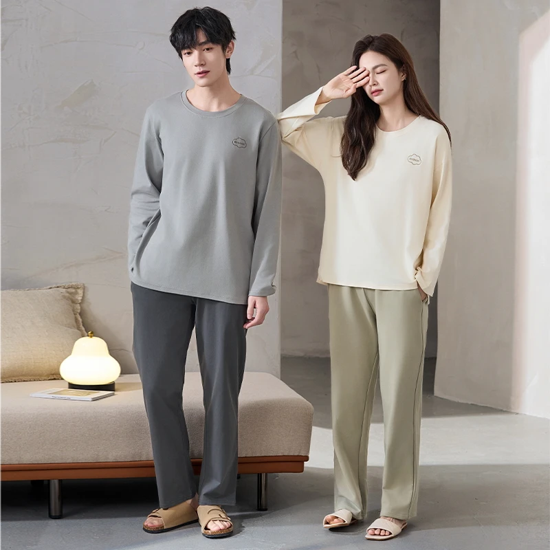 Newest Spring and Autumn Couple Pajama Set Women 100% Cotton Long Sleeve Pyjamas
Newest Spring and Autumn Couple Pajama Set Women 100% Cotton Long Sleeve Pyjamas