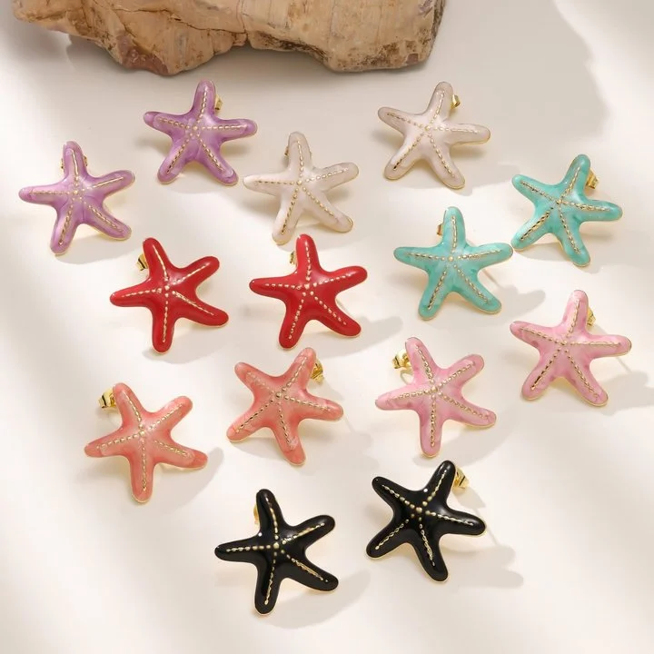 3/5pairs Stainless Steel Starfish Earring Colorful Enamel Star Ear Stud Summer Beach Accessories Trendy Anti-rust Ins Jewelry
3/5pairs Stainless Steel Starfish Earring Colorful Enamel Star Ear Stud Summer Beach Accessories Trendy Anti-rust Ins Jewelry