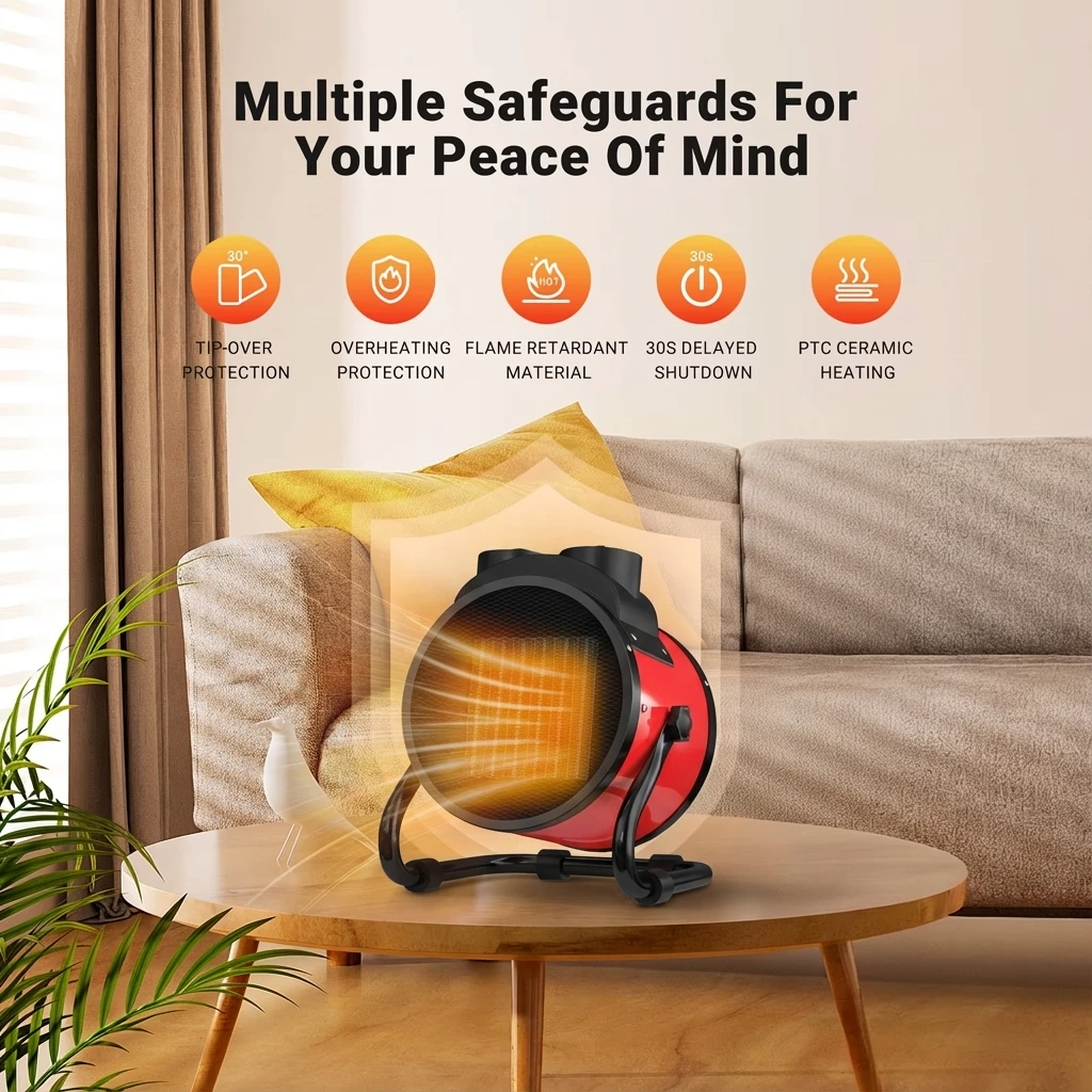 Portable 2000W Electric Heater with Fan Adjustable Thermostat 2 Heat Modes Overheat Tip-Over Protection Safe for Bedroom Indoor
Portable 2000W Electric Heater with Fan Adjustable Thermostat 2 Heat Modes Overheat Tip-Over Protection Safe for Bedroom Indoor