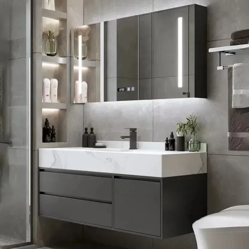 Luxury Smart Bathroom Washbasin Modern Defogger Mirror Cabinets Integrated Lighting Slate Bathroom Cabinet Drawer Home Furniture
Luxury Smart Bathroom Washbasin Modern Defogger Mirror Cabinets Integrated Lighting Slate Bathroom Cabinet Drawer Home Furniture