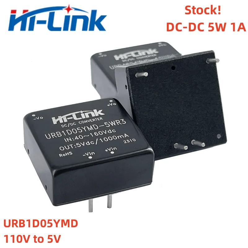 Hi-Link URB1D05YMD-5WR3 DC 110V to 5V 5W 1A источник питания изолированный модуль нерегулируемый понижающий преобразователь URB1D05YMD-5WR3
Hi-Link URB1D05YMD-5WR3 DC 110V to 5V 5W 1A источник питания изолированный модуль нерегулируемый понижающий преобразователь URB1D05YMD-5WR3