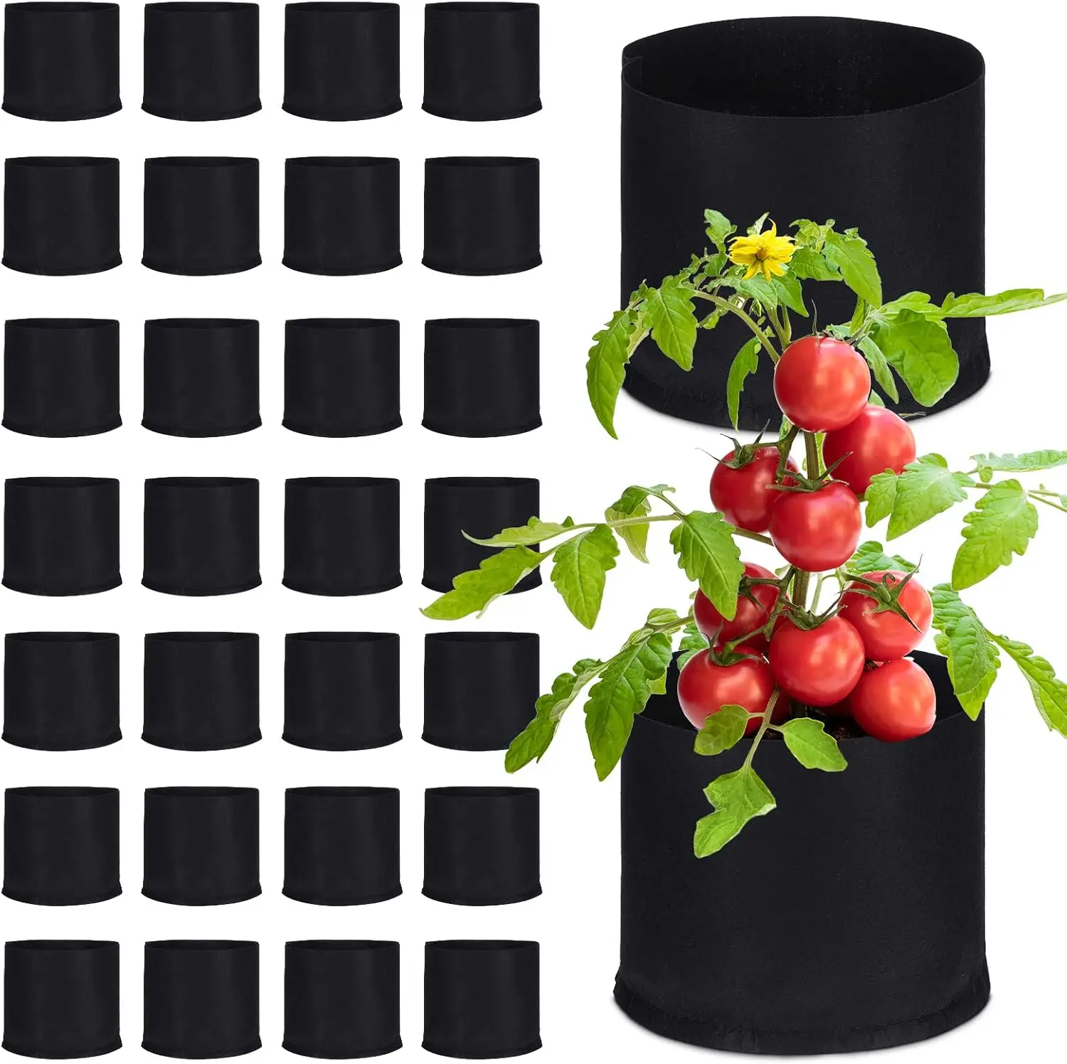 30 Pcs Plant Grow Bags Bulk Garden Aeration Growing Bags Heavy Duty Thickened Nonwoven Fabric Plant Pots Black Planting
30 Pcs Plant Grow Bags Bulk Garden Aeration Growing Bags Heavy Duty Thickened Nonwoven Fabric Plant Pots Black Planting