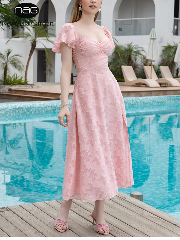 NewAsia Pink Chiffon Jacquard Midi Dress Women Ruffle Sleeve A-Line Elegant Backless Split Party Wedding Guest Summer Dresses
NewAsia Pink Chiffon Jacquard Midi Dress Women Ruffle Sleeve A-Line Elegant Backless Split Party Wedding Guest Summer Dresses