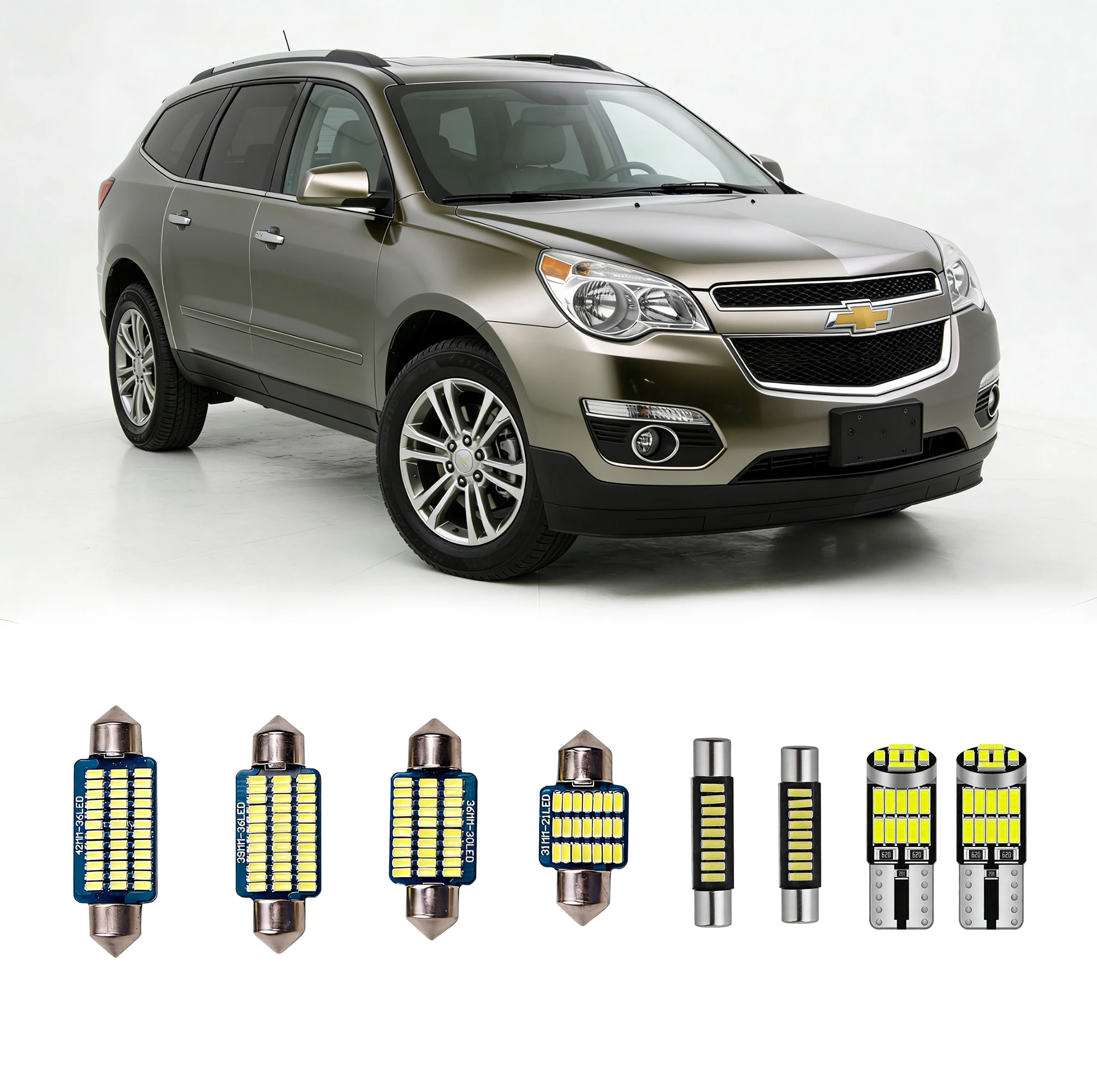 Interior LED Light Bulbs Kit For 2009-2012 Chevrolet Traverse, 6000K White Replacement 15PCS
Interior LED Light Bulbs Kit For 2009-2012 Chevrolet Traverse, 6000K White Replacement 15PCS