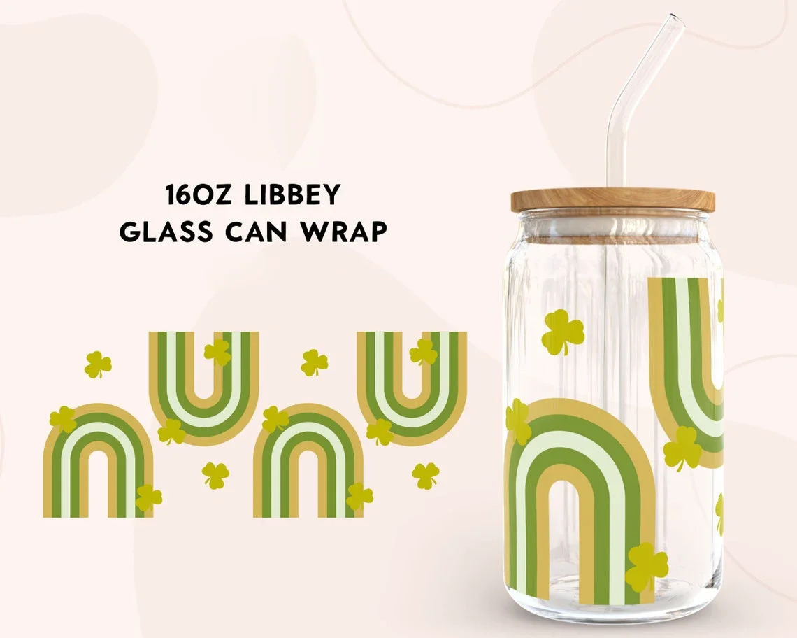 Lucky Rainbow For Libbey 16oz Can Glass St Patrick's Day UV DTF Coffee Can Wrap Libbey Glass Wrap
Lucky Rainbow For Libbey 16oz Can Glass St Patrick's Day UV DTF Coffee Can Wrap Libbey Glass Wrap
