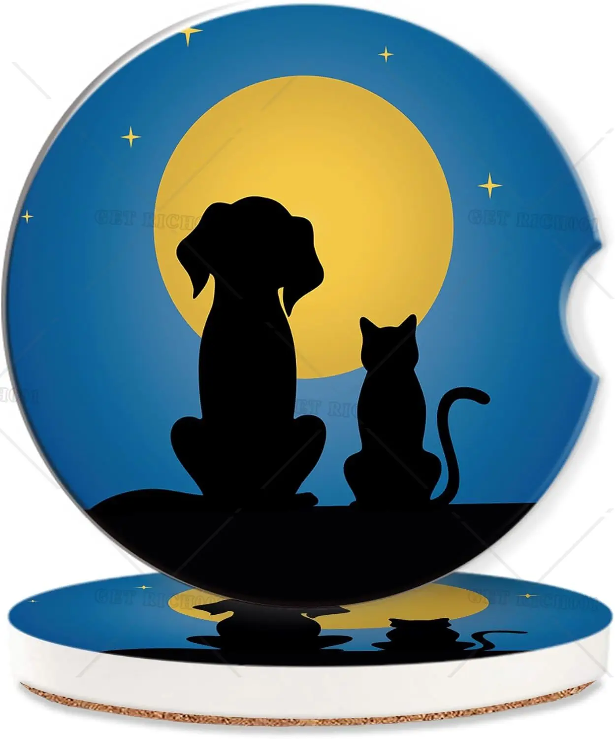 Dog Cat Car Cup Holder Coaster Moon Night Starry Sky Car Coasters for Cup Holder 2 PCS Absorbent Insert Ceramic Car Assecories
Dog Cat Car Cup Holder Coaster Moon Night Starry Sky Car Coasters for Cup Holder 2 PCS Absorbent Insert Ceramic Car Assecories