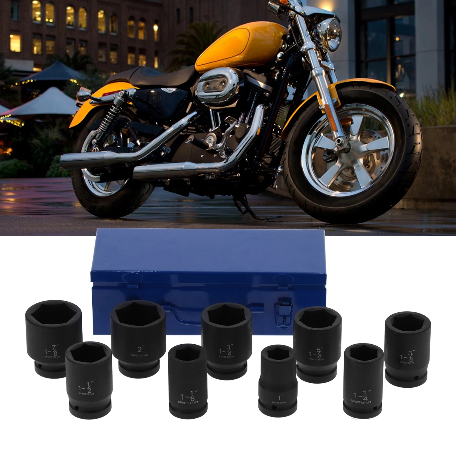 9pcs Deep 6‑Point Impact Wrench Socket Kit High Torsion Portable Auto Car Hand Tool
9pcs Deep 6‑Point Impact Wrench Socket Kit High Torsion Portable Auto Car Hand Tool