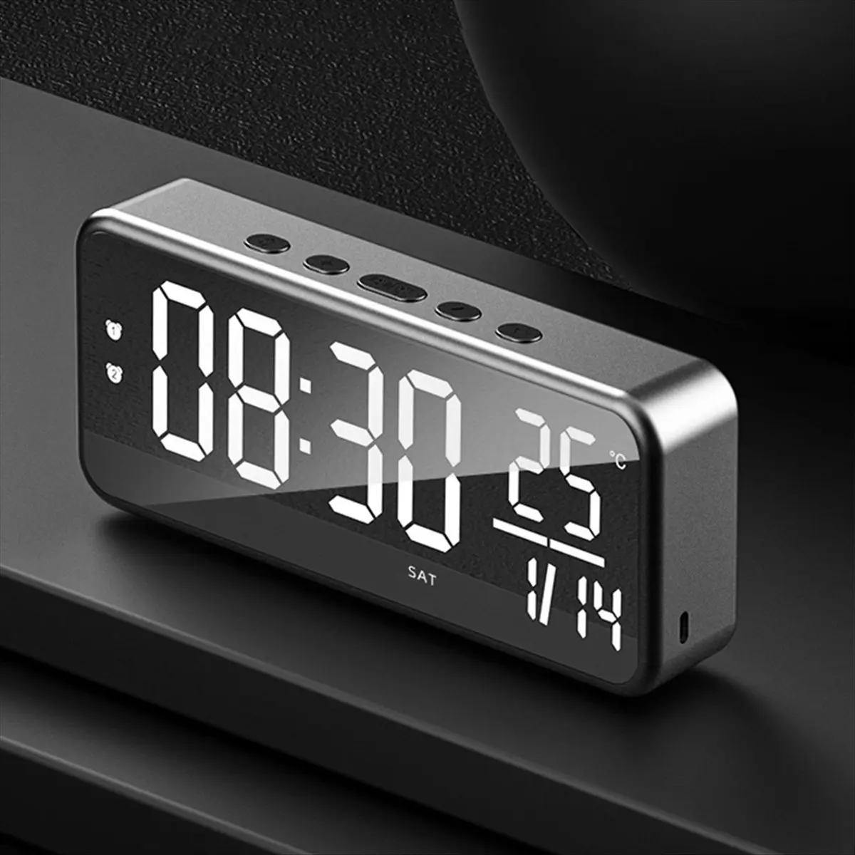 SWXF Smart Sound Alarm Clock LED Music Alarm Clock Wall Mounted Desk Clock Student Alarm Clock Temperature Display Dark Grey
SWXF Smart Sound Alarm Clock LED Music Alarm Clock Wall Mounted Desk Clock Student Alarm Clock Temperature Display Dark Grey