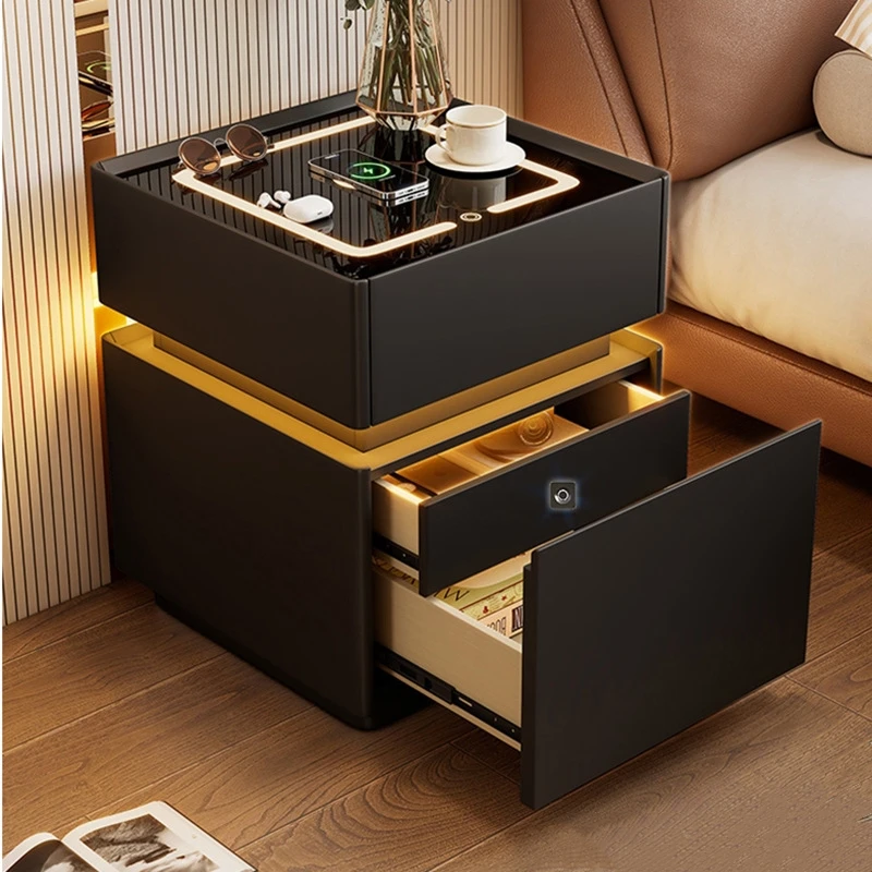 Minimalist Wooden Nightstand Luxury Modern Style Smart Bedside Cabinet with Fingerprints Lock High-End Home Storage Cabinet
Minimalist Wooden Nightstand Luxury Modern Style Smart Bedside Cabinet with Fingerprints Lock High-End Home Storage Cabinet