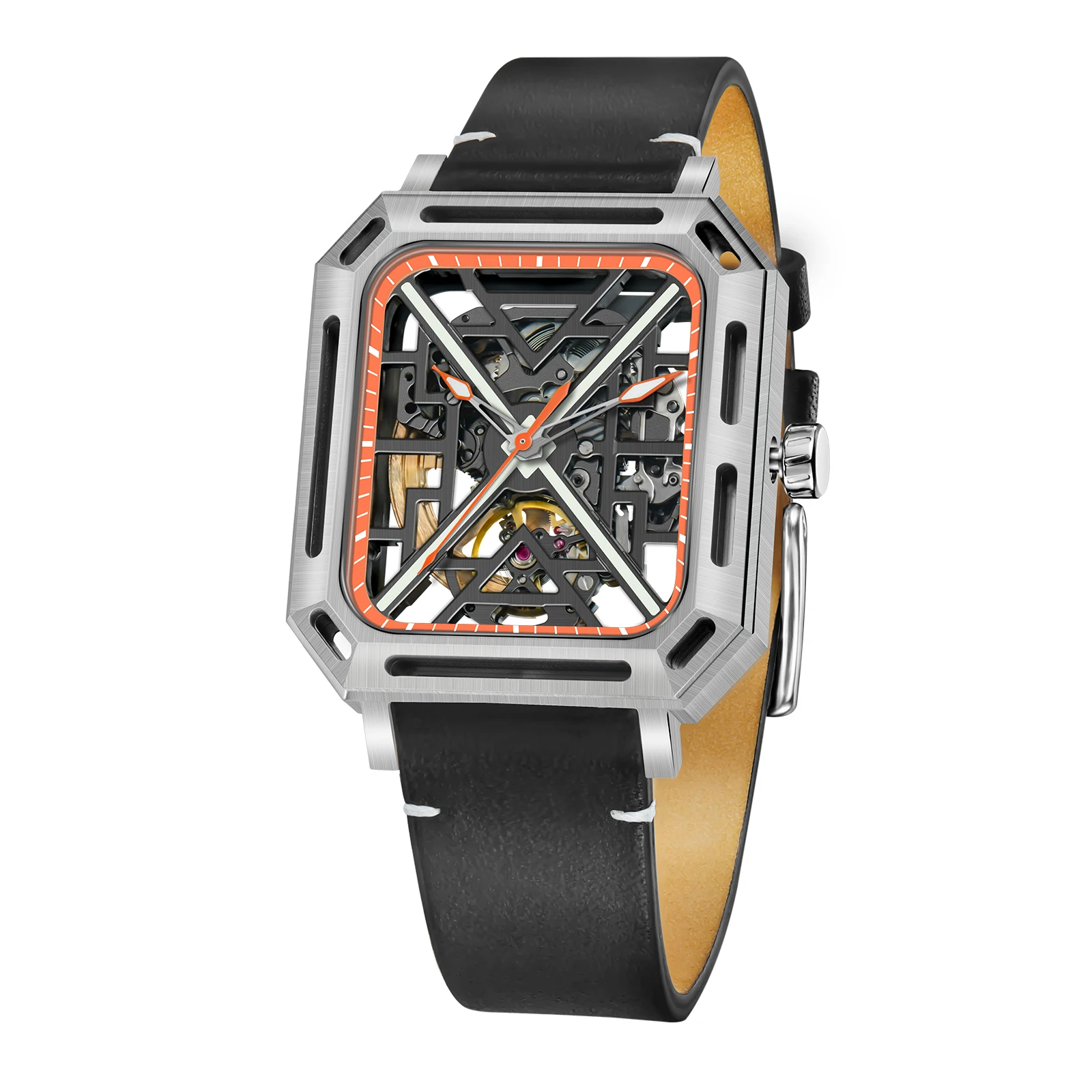 OBLVLO Men Automatic Watch 38MM Luxury Watches Rectangle Mechanical Wristwatch Luminous Waterproof Sapphire Mirror Skeleton Dial
OBLVLO Men Automatic Watch 38MM Luxury Watches Rectangle Mechanical Wristwatch Luminous Waterproof Sapphire Mirror Skeleton Dial