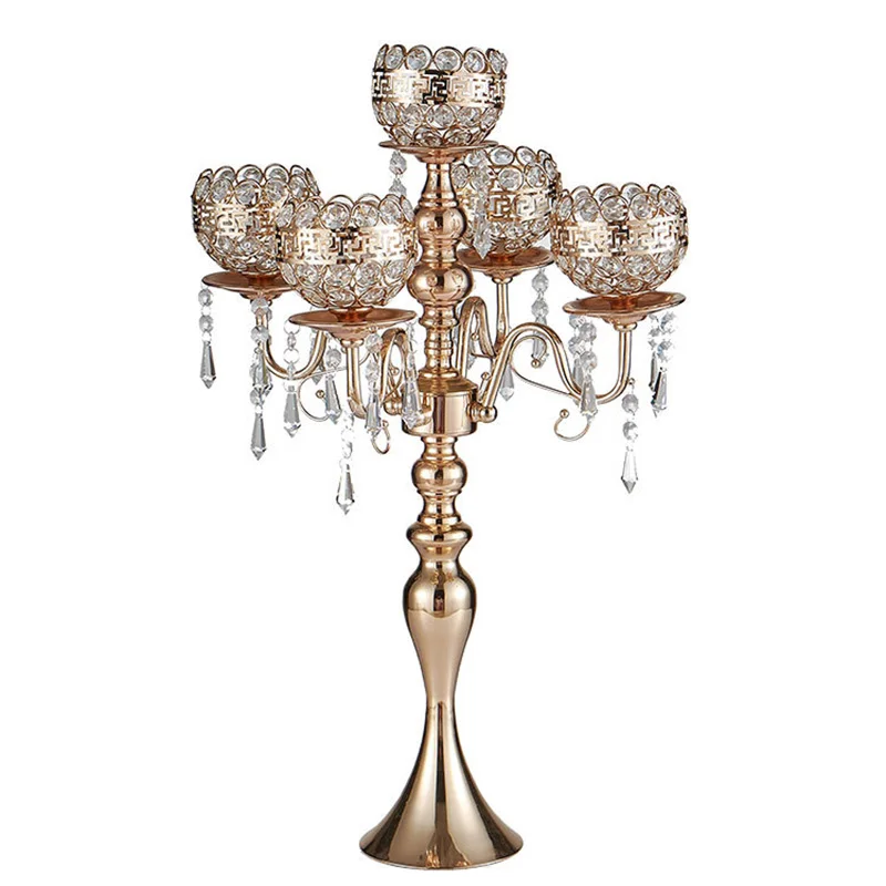 Crystal candlestick 5 heads creative European wholesale Metal gold Wedding Table Centerpiece wedding centerpieces candle holder
Crystal candlestick 5 heads creative European wholesale Metal gold Wedding Table Centerpiece wedding centerpieces candle holder