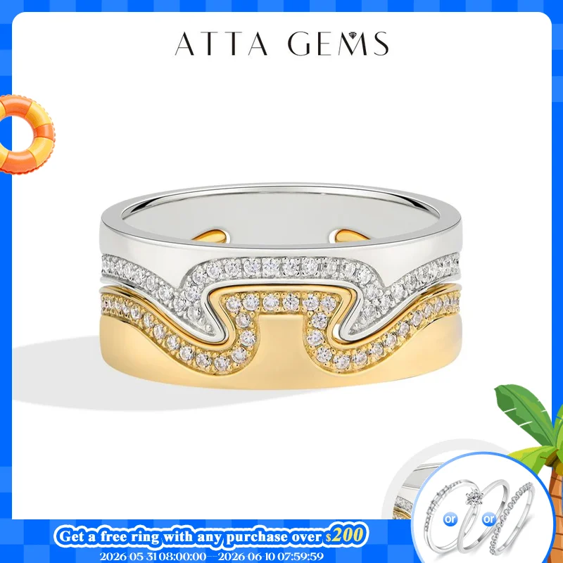 ATTAGEMS May New Two-Tone Wave Rings for Women Men S925 Silver Interlocking Moissanite Ring Trendy Statement Party Jewelry Gifts
ATTAGEMS May New Two-Tone Wave Rings for Women Men S925 Silver Interlocking Moissanite Ring Trendy Statement Party Jewelry Gifts