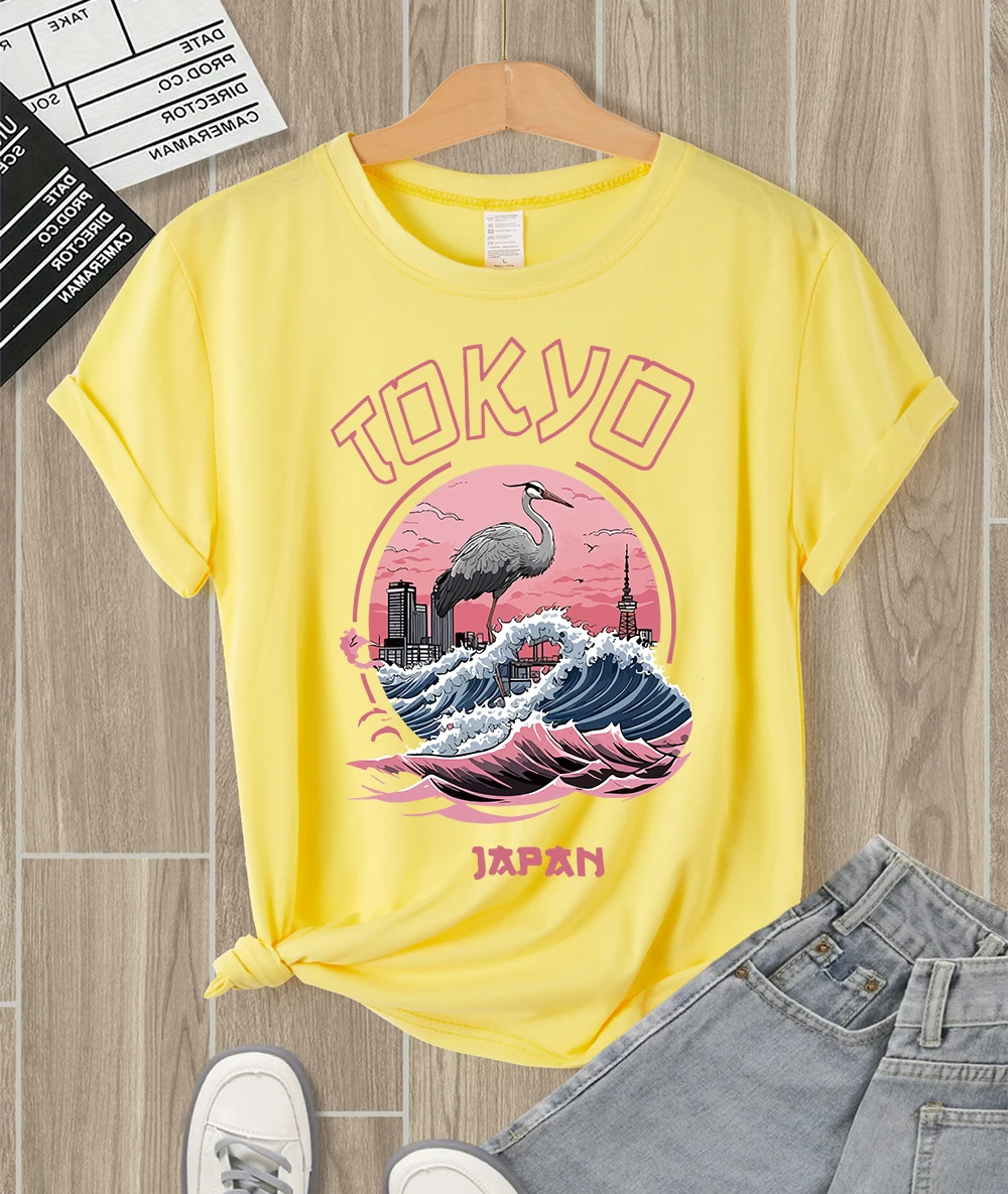 Tokyo Japan Harajuku Crane Waves Футболки с принтом Женские удобные футболки в стиле хип-хоп Летняя повседневная футболка Мягкая одежда с круглым вырезом
Tokyo Japan Harajuku Crane Waves Футболки с принтом Женские удобные футболки в стиле хип-хоп Летняя повседневная футболка Мягкая одежда с круглым вырезом
