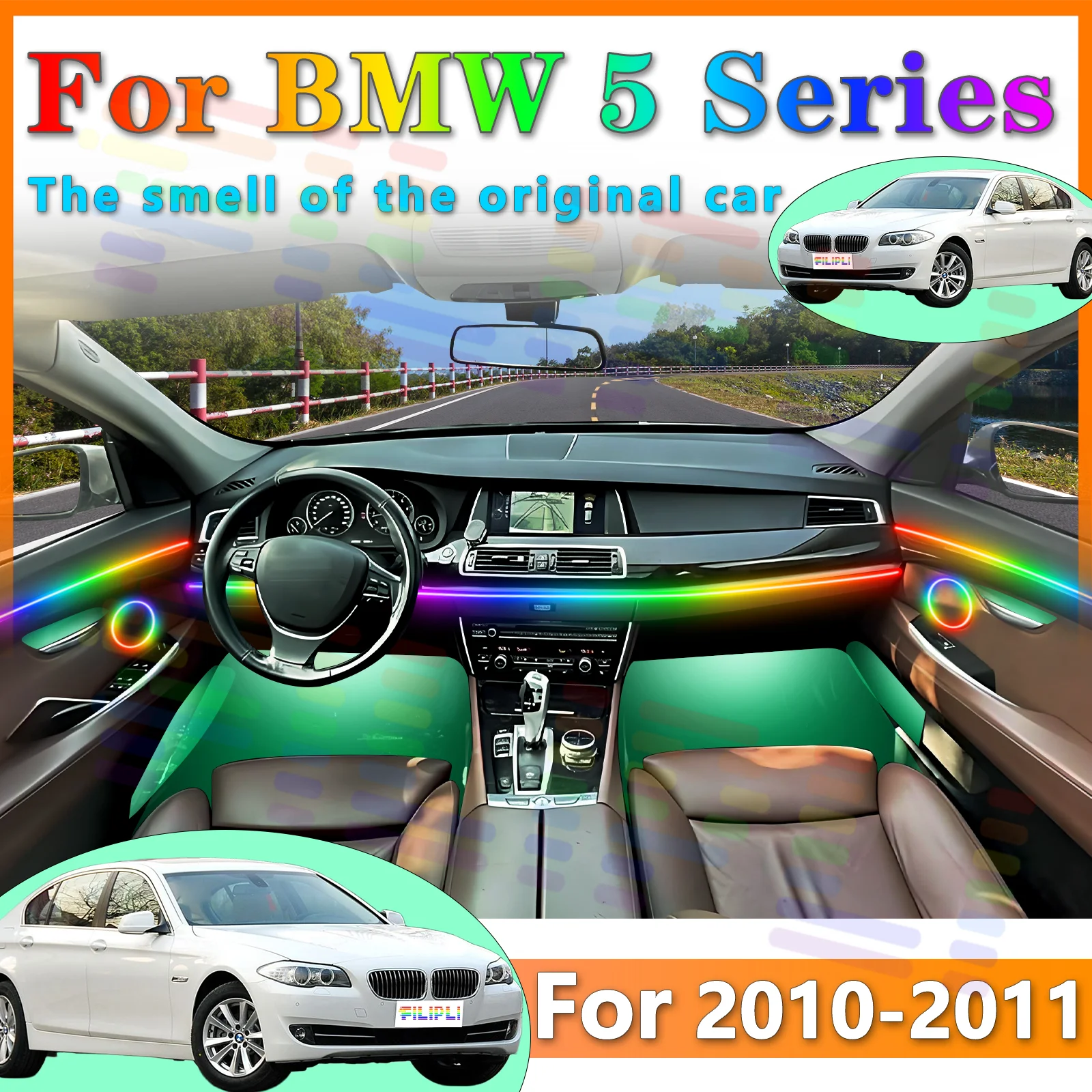 FILIPLI для BMW 5 Series 6, декоративная светодиодная атмосферная световая полоса, акриловая, 64 цвета, RGB, симфоническое приложение - регулируемое для установки настроения f
FILIPLI для BMW 5 Series 6, декоративная светодиодная атмосферная световая полоса, акриловая, 64 цвета, RGB, симфоническое приложение - регулируемое для установки настроения f