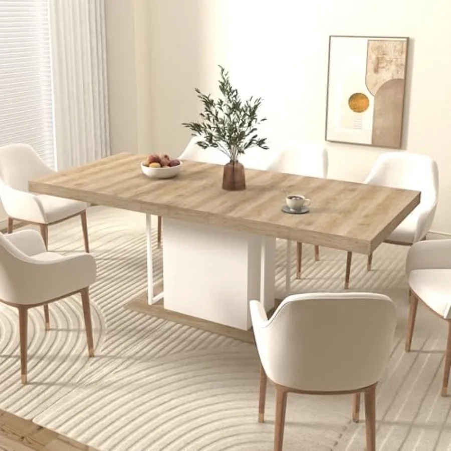 63" - 79" Extendable Dining Room Table, Expandable Kitchen Table for 6 to 10 People, Modern Wood Conference Table, Large Farmho
63" - 79" Extendable Dining Room Table, Expandable Kitchen Table for 6 to 10 People, Modern Wood Conference Table, Large Farmho