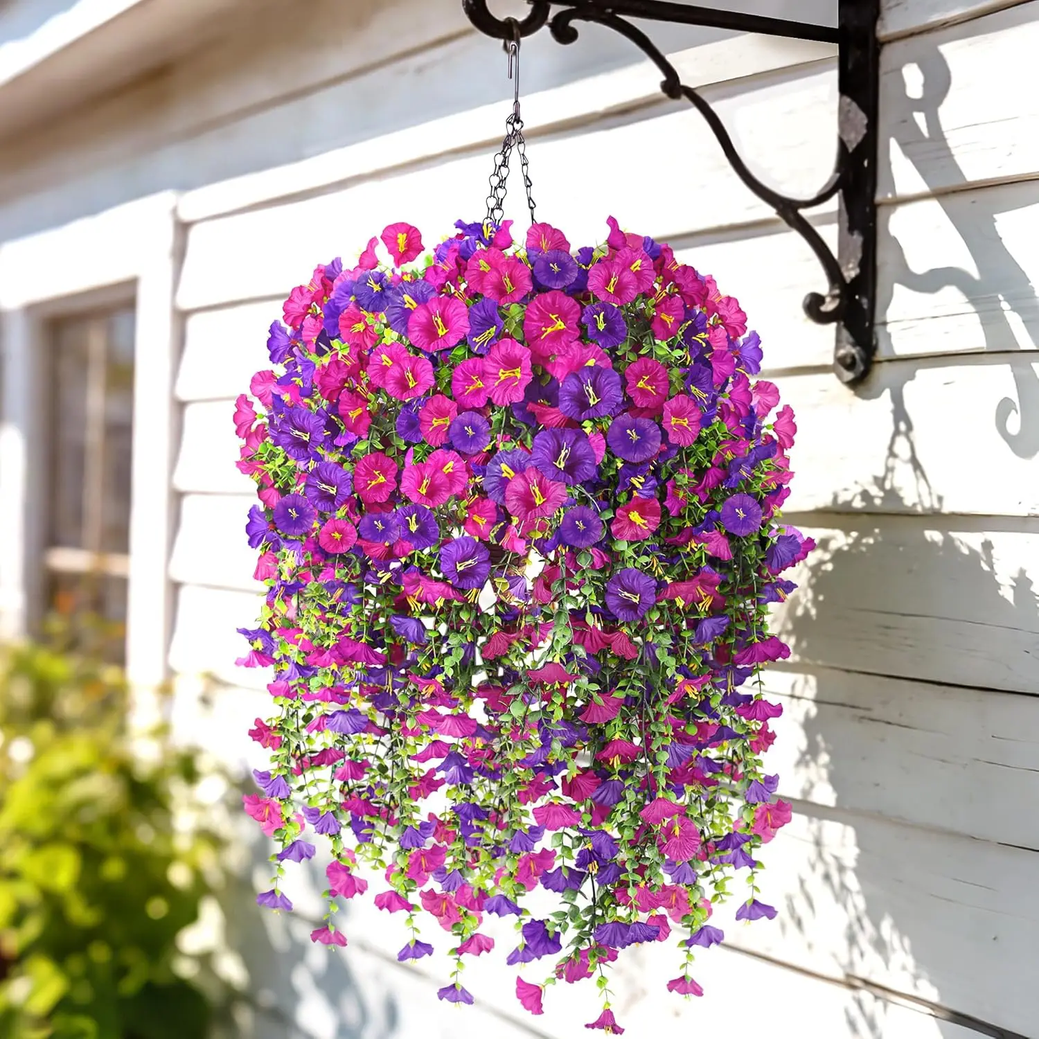 Artificial Hanging Flowers with Basket, 480 Blooms UV Resistant Faux Morning Glory Silk Plants, Fast & Easy Assembly Fak
Artificial Hanging Flowers with Basket, 480 Blooms UV Resistant Faux Morning Glory Silk Plants, Fast & Easy Assembly Fak