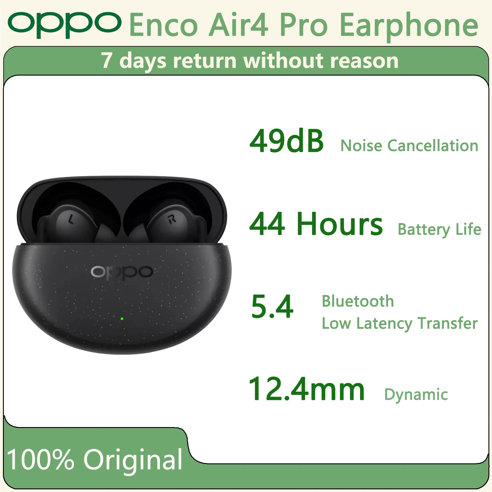 Original OPPO Enco Air4 Pro 49dB ANC TWS Earbuds Bluetooth 5.4 HiFi Sound 44H Battery IP55, Brand New/Open Box.
Original OPPO Enco Air4 Pro 49dB ANC TWS Earbuds Bluetooth 5.4 HiFi Sound 44H Battery IP55, Brand New/Open Box.