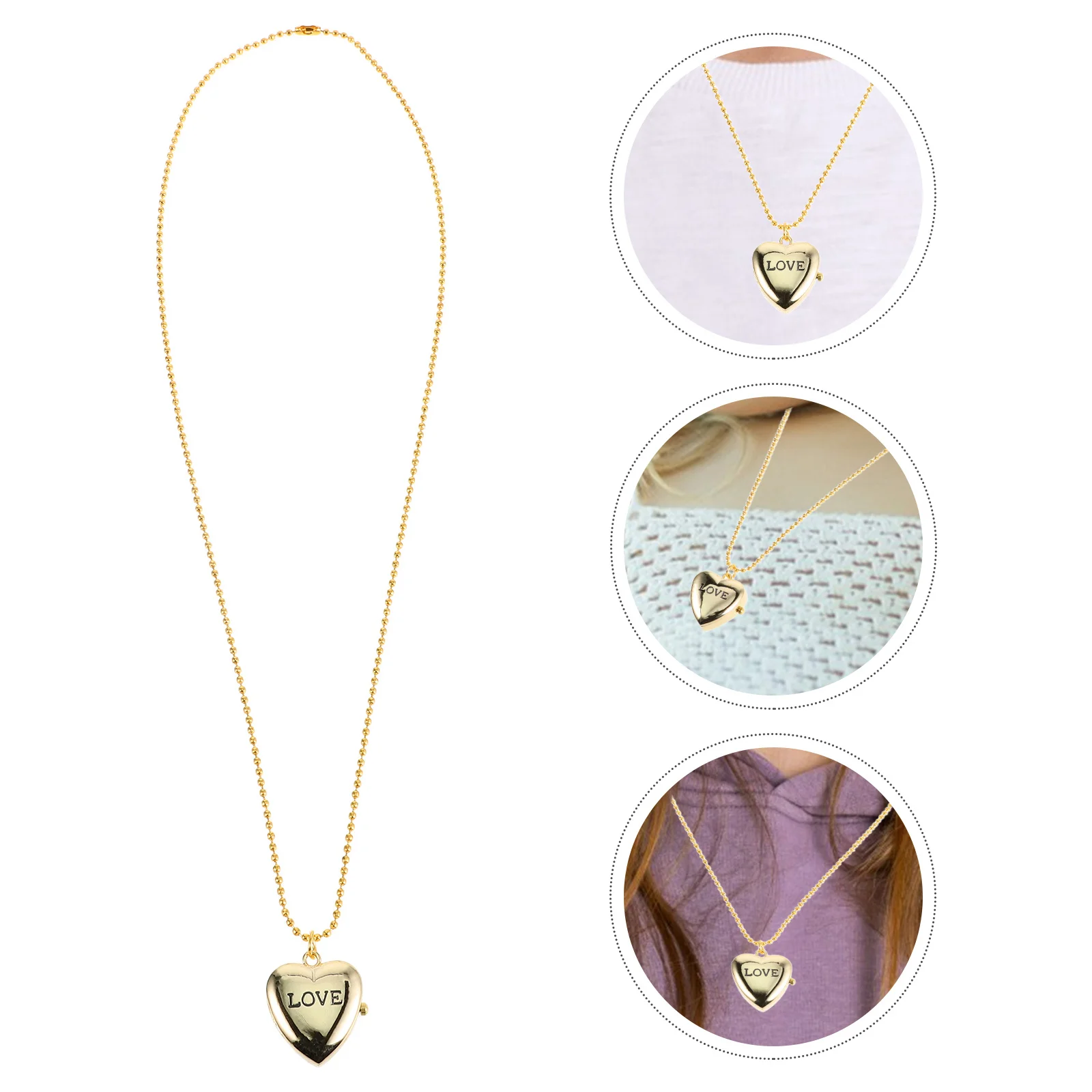 Shaped Locket Necklace Vintage Alloy Pocket Watch Pendant Jewelry for Everyday Love Frame Necklace
Shaped Locket Necklace Vintage Alloy Pocket Watch Pendant Jewelry for Everyday Love Frame Necklace