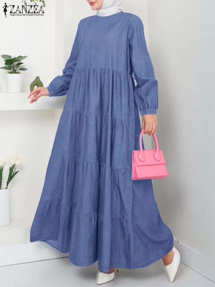 ZANZEA Long Sleeve Elegant Tiered Dresses Hijab O Neck Islamic Everyday Wear Solid Abaya Robes Casual Women Muslim Long Vestidos
ZANZEA Long Sleeve Elegant Tiered Dresses Hijab O Neck Islamic Everyday Wear Solid Abaya Robes Casual Women Muslim Long Vestidos