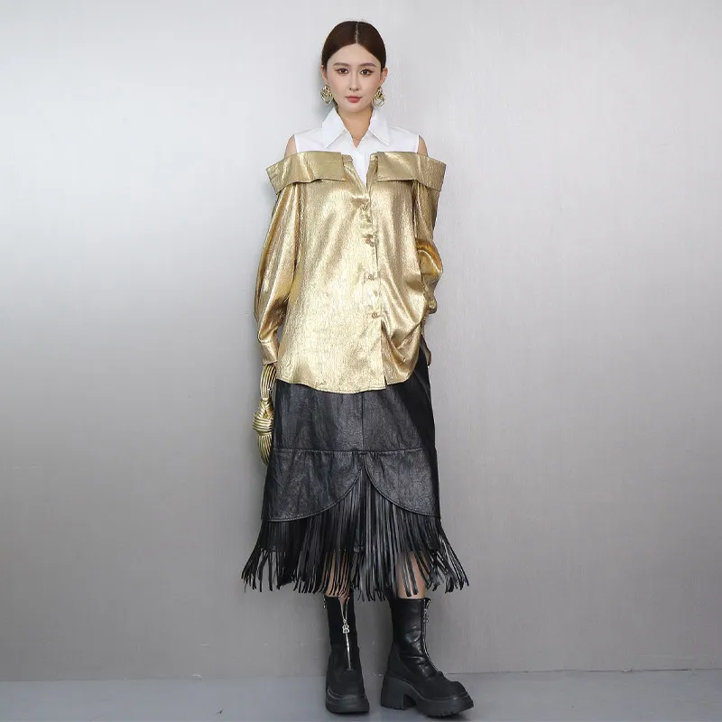 Модные повседневные рубашки SuperAen с открытыми плечами, металлическими элементами, длинными рукавами, свободного кроя, приталенные, весенние, в стиле High Street
Модные повседневные рубашки SuperAen с открытыми плечами, металлическими элементами, длинными рукавами, свободного кроя, приталенные, весенние, в стиле High Street