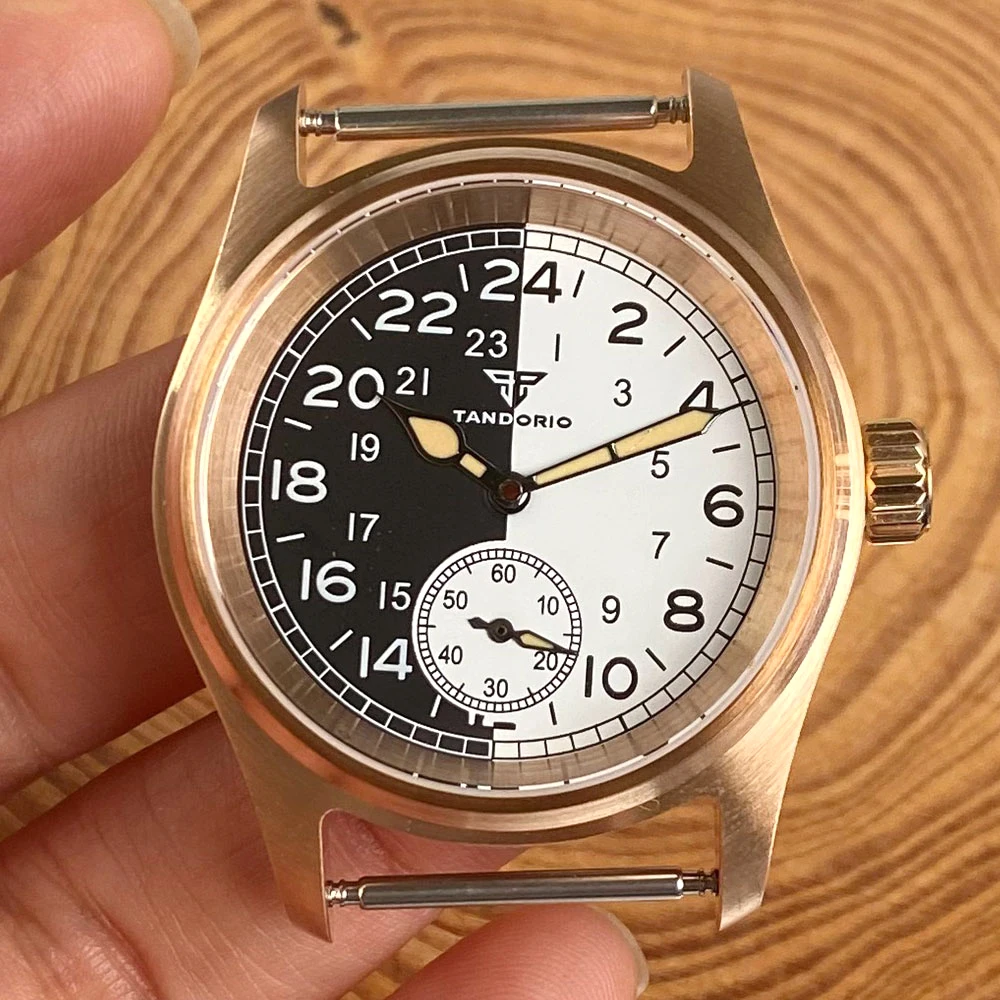 Tandorio 36mm Sapphire Glass Titanium/Cusn8 Bronze/Stainless Steel Pilot Style ST1701 Movement Men's Watch Case 200m Waterproof
Tandorio 36mm Sapphire Glass Titanium/Cusn8 Bronze/Stainless Steel Pilot Style ST1701 Movement Men's Watch Case 200m Waterproof