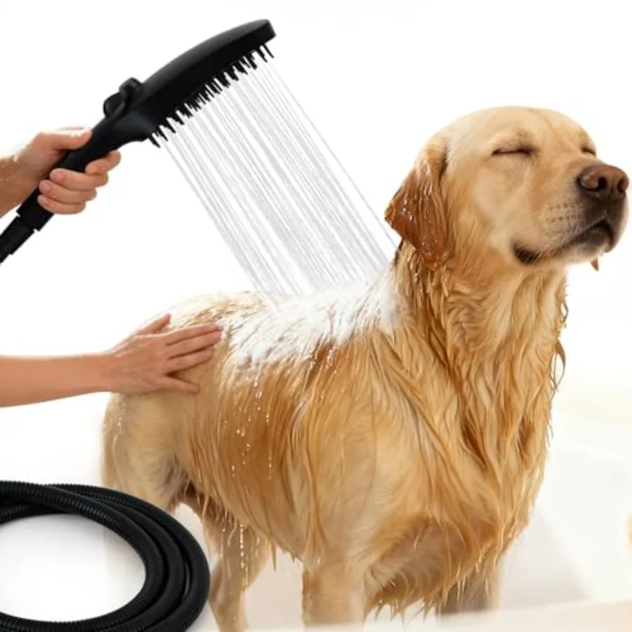 3 Mode Dog Shower Attachment with Pause Mode, Dog shower Sprayer with Stainless Steel, Metal Diverter, Adhesive Holder, for Fas
3 Mode Dog Shower Attachment with Pause Mode, Dog shower Sprayer with Stainless Steel, Metal Diverter, Adhesive Holder, for Fas