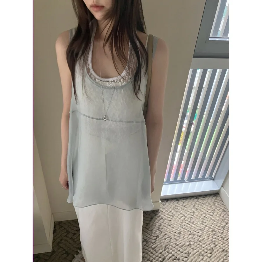 Korean Style Summer New Gentle Pure Color Mesh Layered Wearable Women's Dress Vest Dress Short Skirt Soft Medium Thickness
Korean Style Summer New Gentle Pure Color Mesh Layered Wearable Women's Dress Vest Dress Short Skirt Soft Medium Thickness