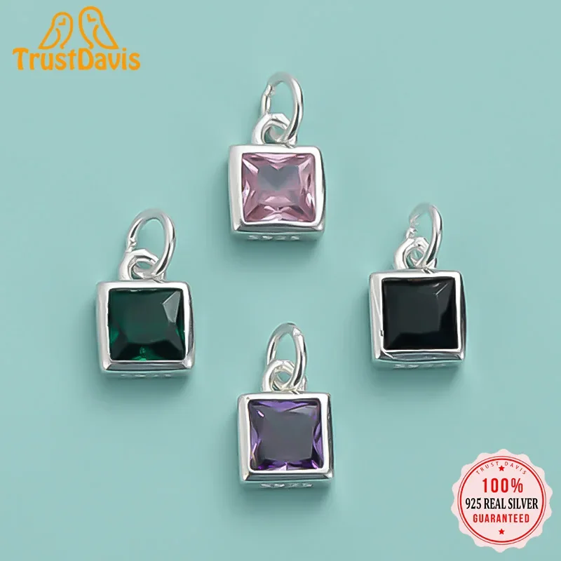 TrustDavis Real 925 Sterling Silver Retro Square Zircon Pendant Bracelet Marking Lanyard Buckle DIY Accessories Jewelry DZ1033
TrustDavis Real 925 Sterling Silver Retro Square Zircon Pendant Bracelet Marking Lanyard Buckle DIY Accessories Jewelry DZ1033