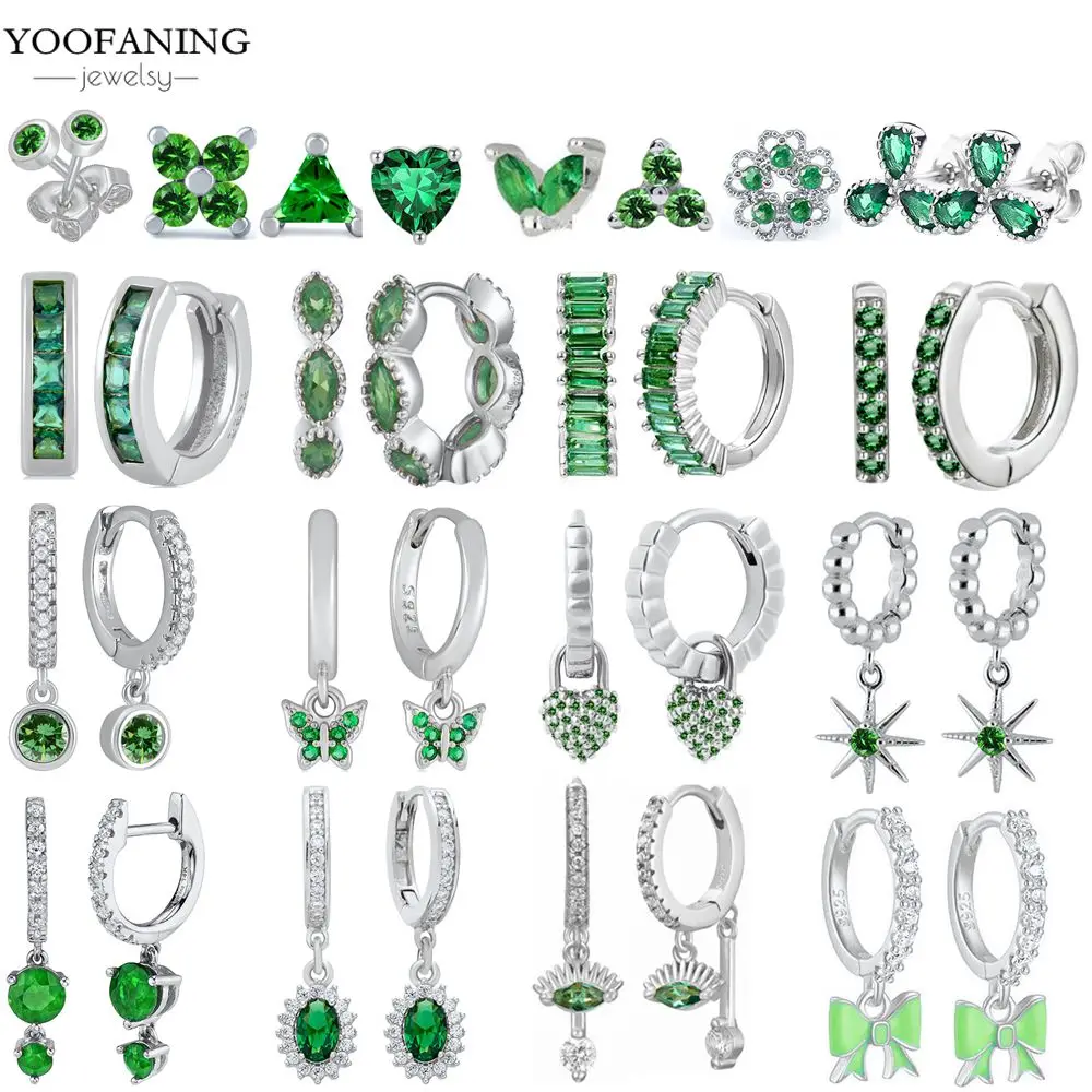 925 Sterling Silver Ear Needle Small Fresh High Grade Hoop Earrings Green Zircon Green Series Classic Earrings for Women Jewelry
925 Sterling Silver Ear Needle Small Fresh High Grade Hoop Earrings Green Zircon Green Series Classic Earrings for Women Jewelry