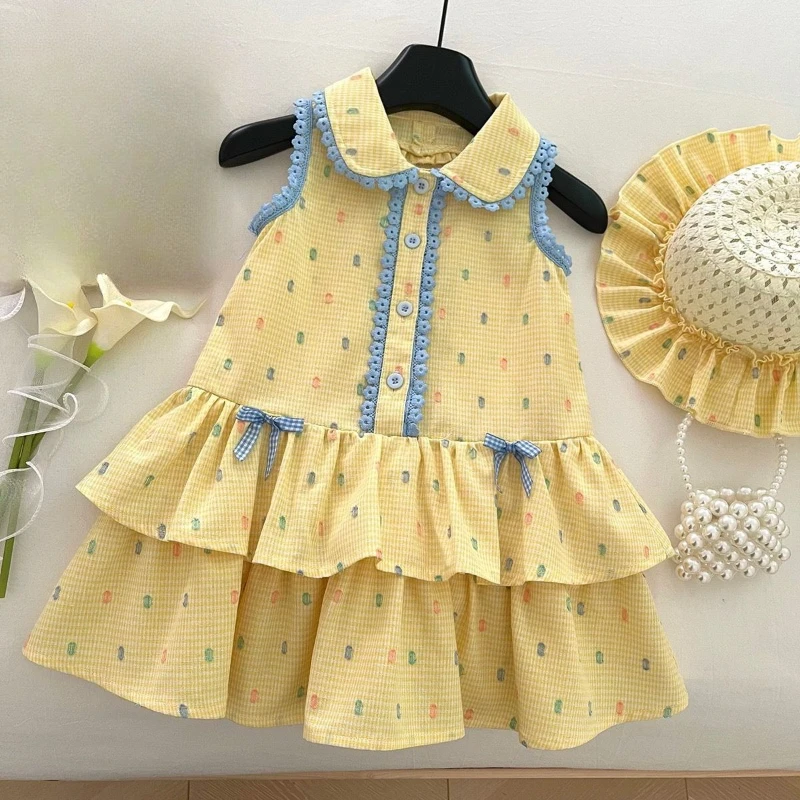 Летнее платье для девочек 2026 года, кружевное, без рукавов, в стиле принцессы, для отпуска, коллекция одежды
Летнее платье для девочек 2026 года, кружевное, без рукавов, в стиле принцессы, для отпуска, коллекция одежды