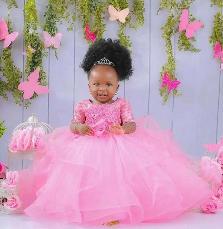 Cute Pink Baby Girl First Birthday Party Gown Floral Lace Beads Infant Toddler Christmas Dress Kid Cloth Ball Gown
Cute Pink Baby Girl First Birthday Party Gown Floral Lace Beads Infant Toddler Christmas Dress Kid Cloth Ball Gown