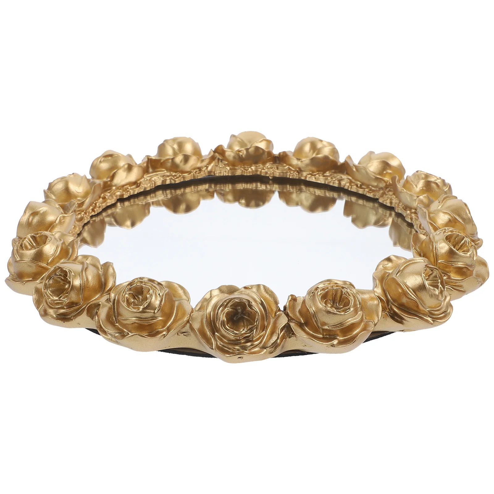 Round Mirror Rose Decorative Tray Gold Jewelry Organizer Makeup Perfume Vanity Tray Multifuntional Table Storage for Bedroom
Round Mirror Rose Decorative Tray Gold Jewelry Organizer Makeup Perfume Vanity Tray Multifuntional Table Storage for Bedroom