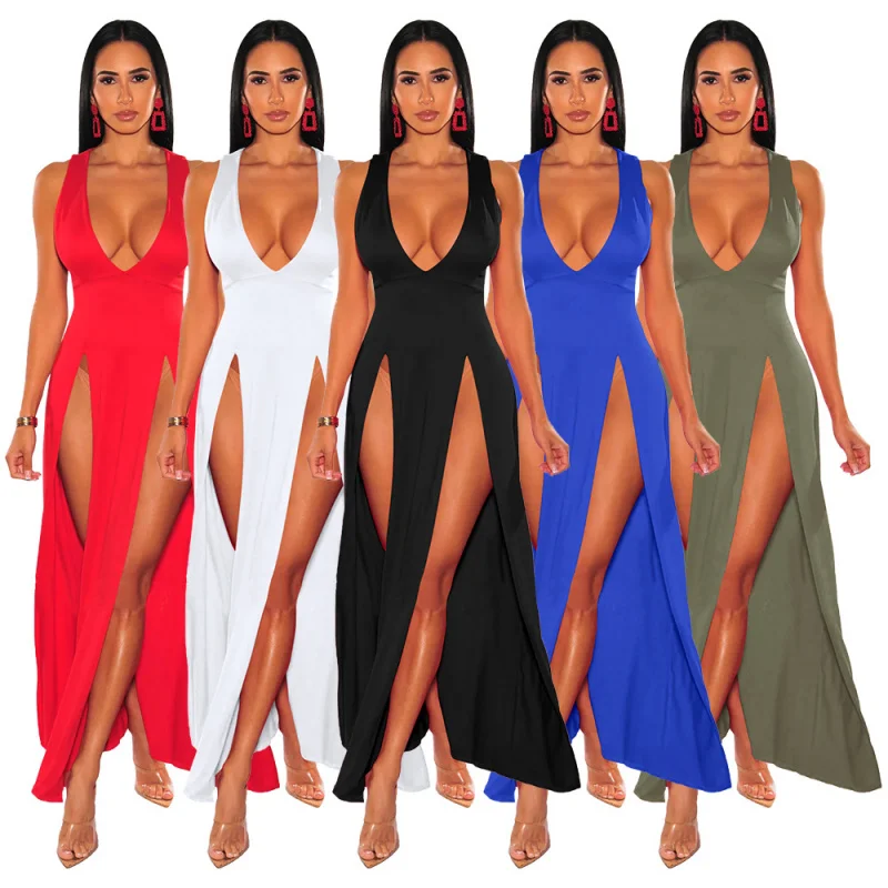 20252025 Summer New Long Dress European and American DeepVSplit Multicolor Dress Bandage Skirt Nightclub Skirt Women
20252025 Summer New Long Dress European and American DeepVSplit Multicolor Dress Bandage Skirt Nightclub Skirt Women