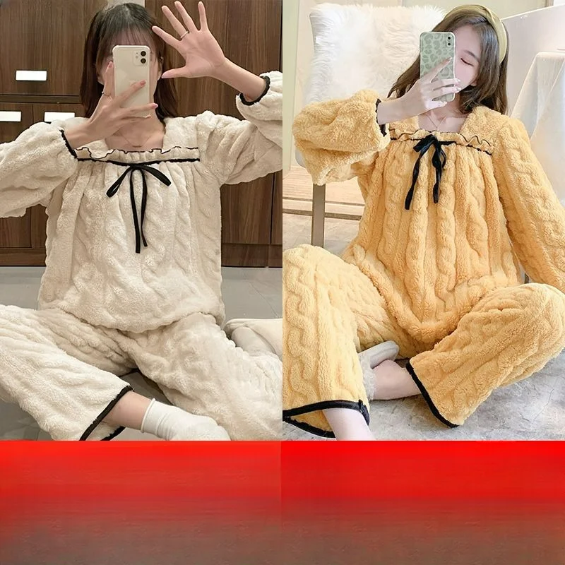 Little Fragrant Pajama Lady Autumn and Winter with Fleece Thickened Flannel Plus Size New Home Wear Set Cherryspoon Simplicity
Little Fragrant Pajama Lady Autumn and Winter with Fleece Thickened Flannel Plus Size New Home Wear Set Cherryspoon Simplicity