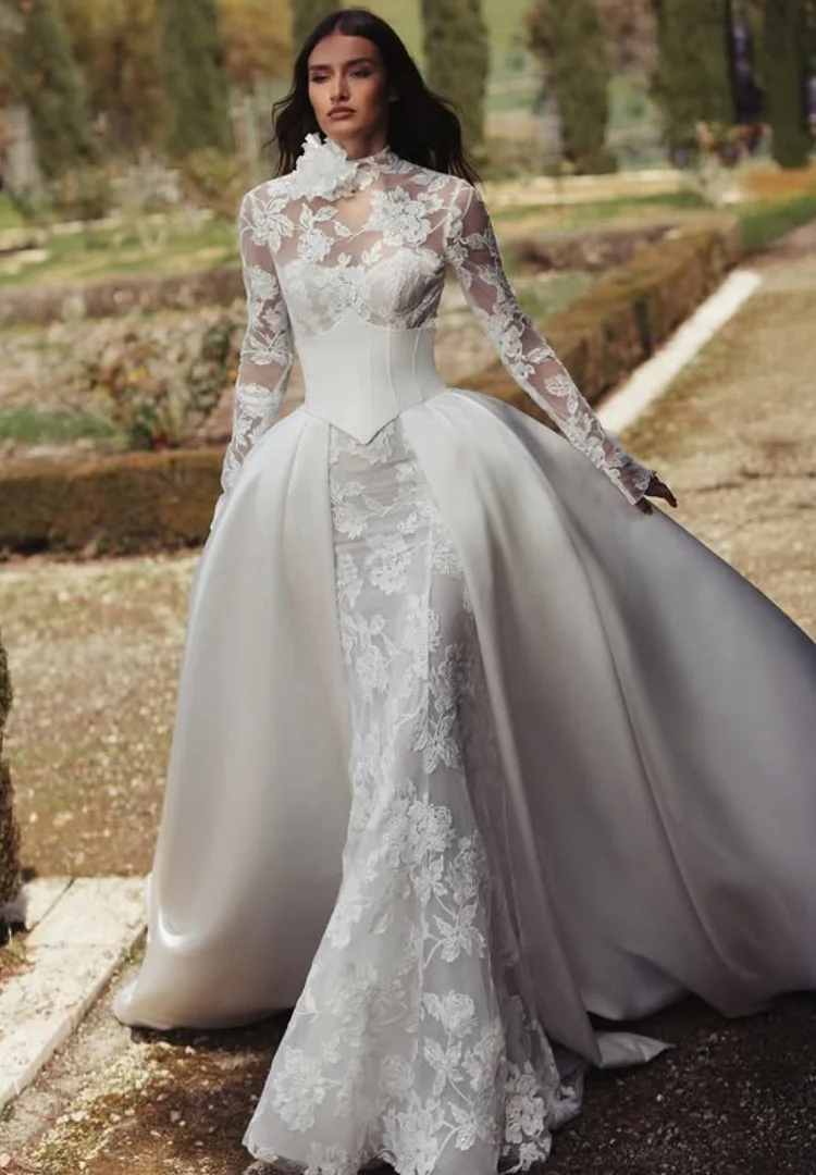 Lace Wedding Dress Vestido De Noiva Sereia Vestidos Desmontable Dos Piezas Long Sleeve Elegantes Blanco Boda Civil Alta Costura
Lace Wedding Dress Vestido De Noiva Sereia Vestidos Desmontable Dos Piezas Long Sleeve Elegantes Blanco Boda Civil Alta Costura