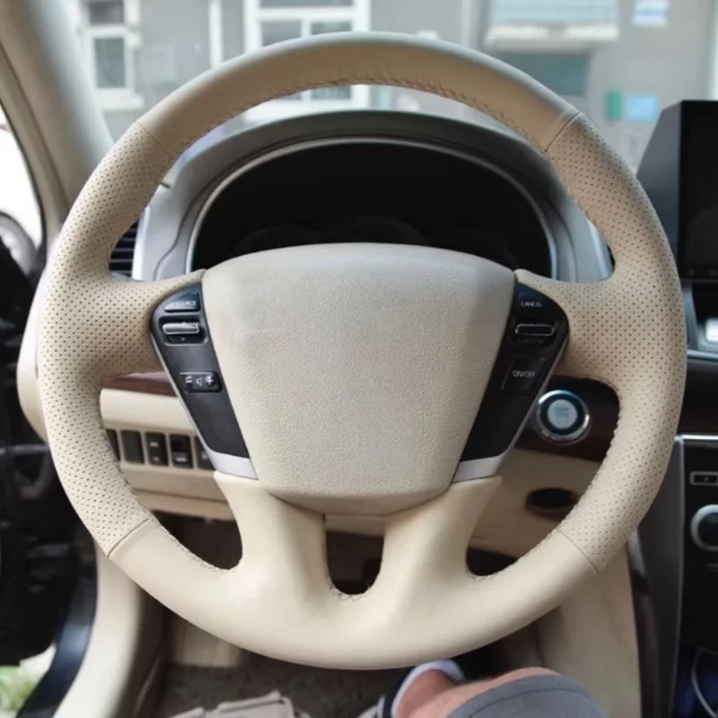 Hand-Sewn Customize Genuine Leather Car Steering Wheel Cover For Nissan Teana Duke Loulan 2008-2012 Car Interior Accessories
Hand-Sewn Customize Genuine Leather Car Steering Wheel Cover For Nissan Teana Duke Loulan 2008-2012 Car Interior Accessories