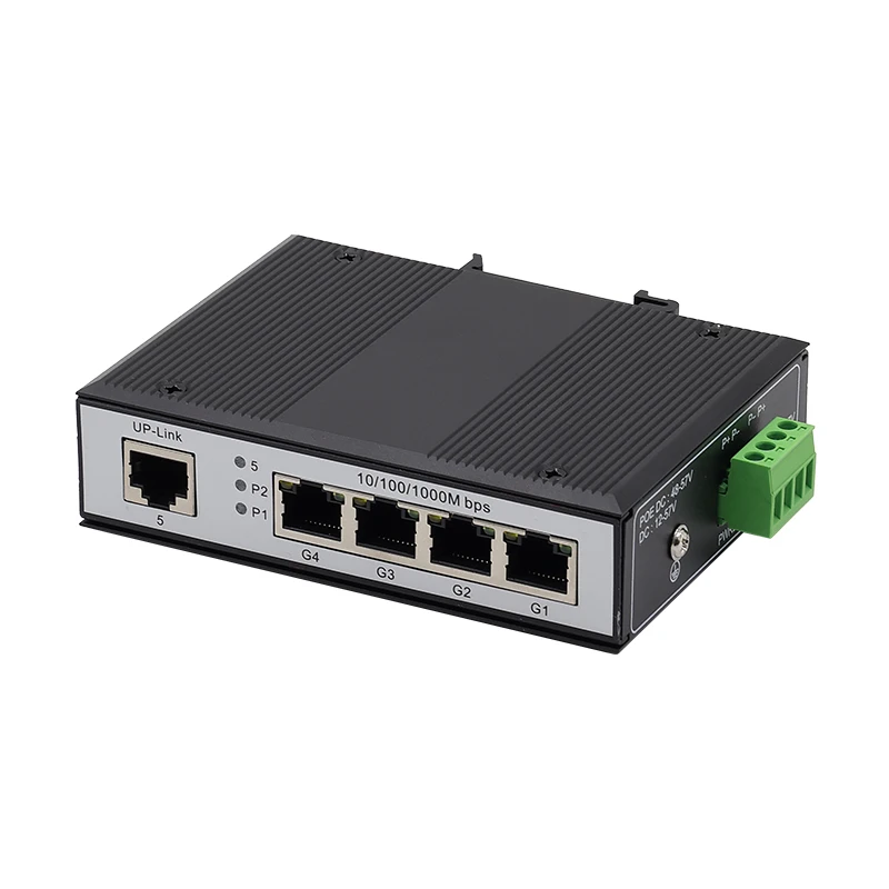 Industrial 5 Port Gigabit Ethernet Switch 10/100/1000Mbps DC12-57V DIN-rail Mounting Unmanaged RJ45 Network Switch
Industrial 5 Port Gigabit Ethernet Switch 10/100/1000Mbps DC12-57V DIN-rail Mounting Unmanaged RJ45 Network Switch
