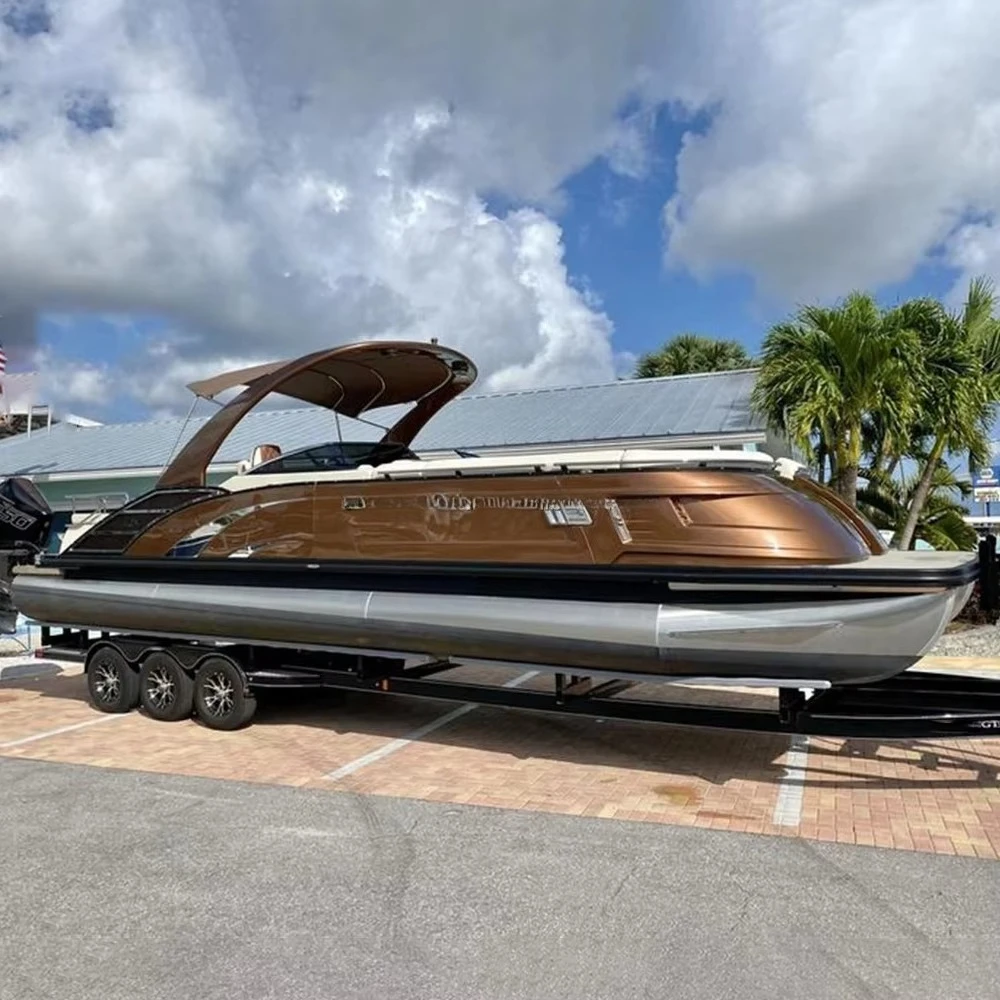 25ft 7.6m CE Certified USA Standard Luxury Speed Sport Water Skiing Pontoon Boat With Outboard Motors for Sale
25ft 7.6m CE Certified USA Standard Luxury Speed Sport Water Skiing Pontoon Boat With Outboard Motors for Sale