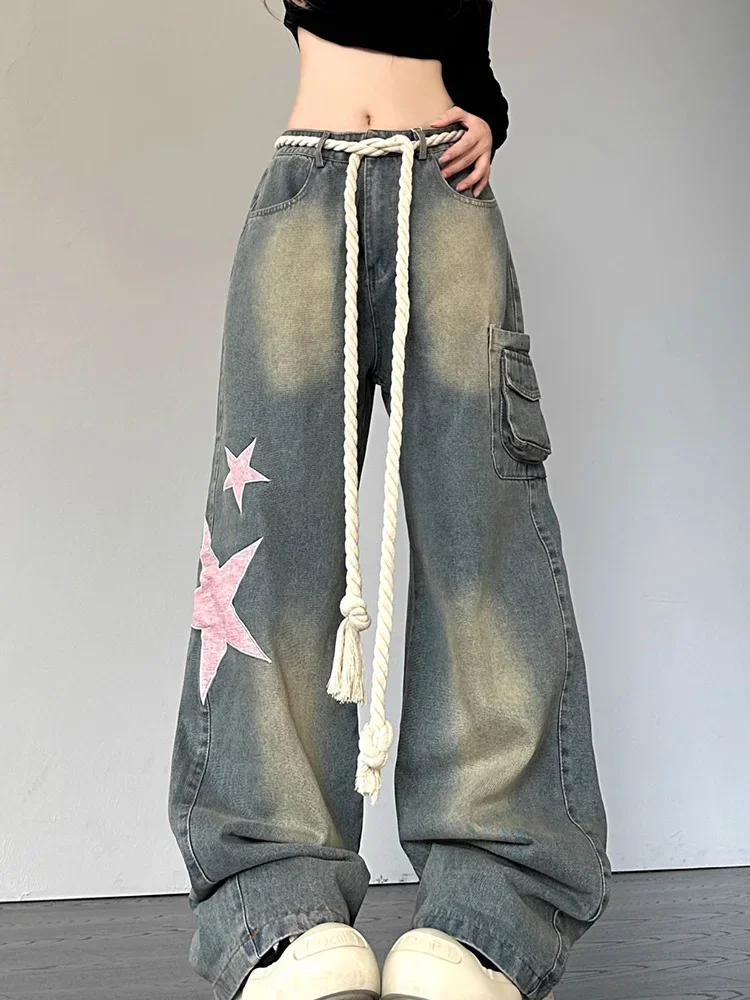 LIBIELIY Women Fashion Wide Leg Baggy Jeans Streetwear Vintage Baggy Denim Pants Lady Korean Retro Patchwork Red Heart Oversize
LIBIELIY Women Fashion Wide Leg Baggy Jeans Streetwear Vintage Baggy Denim Pants Lady Korean Retro Patchwork Red Heart Oversize
