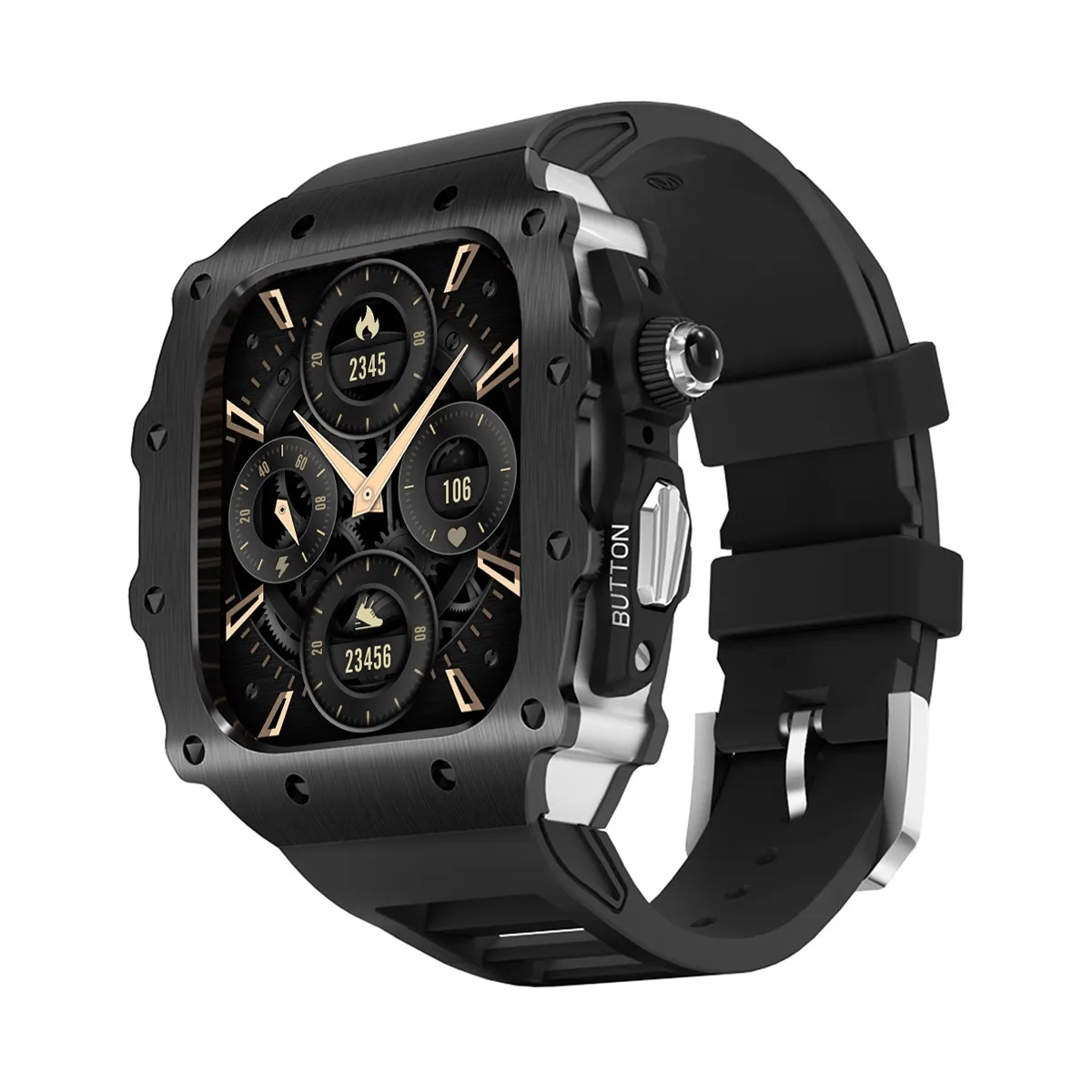 Корпус из нержавеющей стали + силиконовый ремешок для Apple Watch Series 11/10/9/8/7654 SE3/2, роскошный комплект для модификации IWatch 44 мм, 45 мм, 46 мм
Корпус из нержавеющей стали + силиконовый ремешок для Apple Watch Series 11/10/9/8/7654 SE3/2, роскошный комплект для модификации IWatch 44 мм, 45 мм, 46 мм