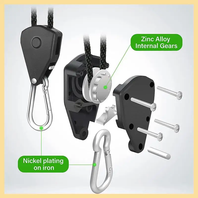Black Lifting Rope 8Pcs 2.4M Long Heavy Duty Rope Ratchet For Grow Tent & Gardening
Black Lifting Rope 8Pcs 2.4M Long Heavy Duty Rope Ratchet For Grow Tent & Gardening