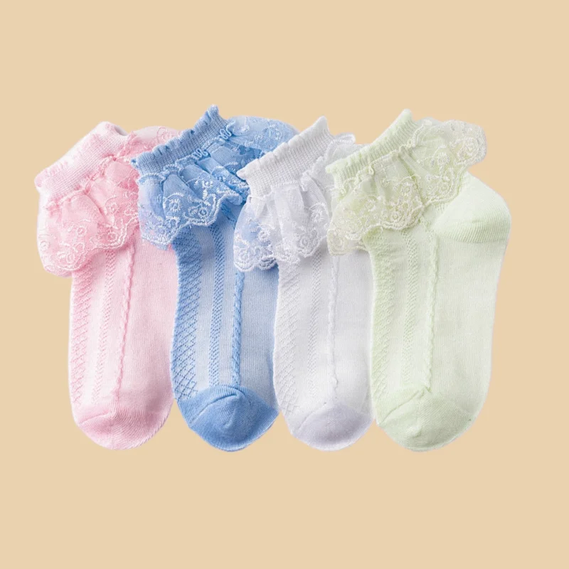 4/8 Pairs New Breathable Mesh Lace White Ruffle Princess Socks Children Short Socks White Pink Blue For Baby Girls Kids Toddler
4/8 Pairs New Breathable Mesh Lace White Ruffle Princess Socks Children Short Socks White Pink Blue For Baby Girls Kids Toddler