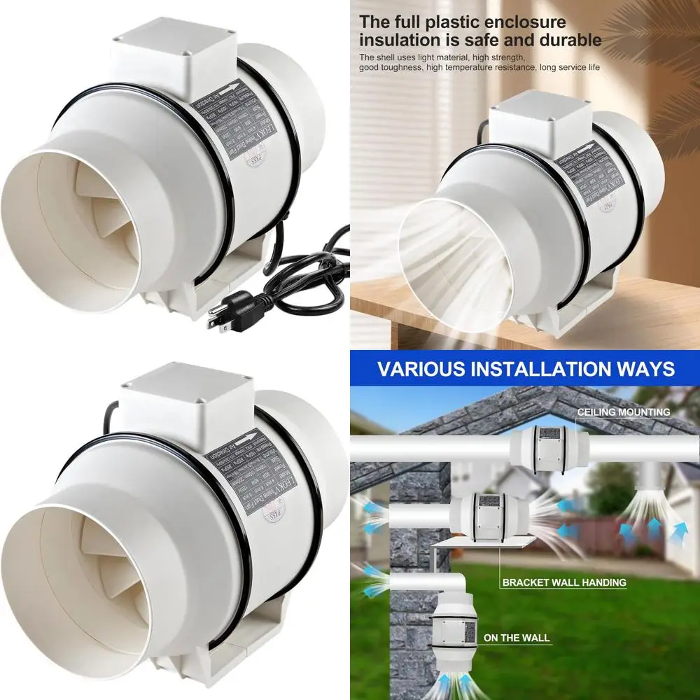 6-Inch Dual Exhaust Fans with Inline Duct and 560cm Air Duct for Bathroom, Kitchen, or Grow Tent - High-Efficiency, Strong Wind,
6-Inch Dual Exhaust Fans with Inline Duct and 560cm Air Duct for Bathroom, Kitchen, or Grow Tent - High-Efficiency, Strong Wind,